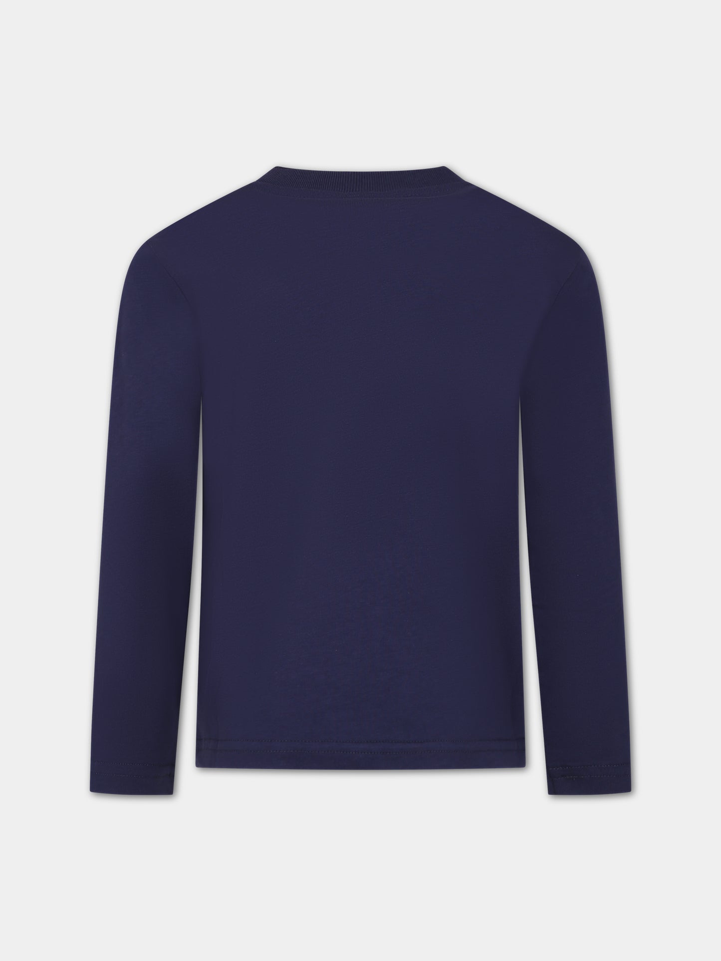 T-shirt blu per bambino con patch logato,North Sails,795072 000 0802