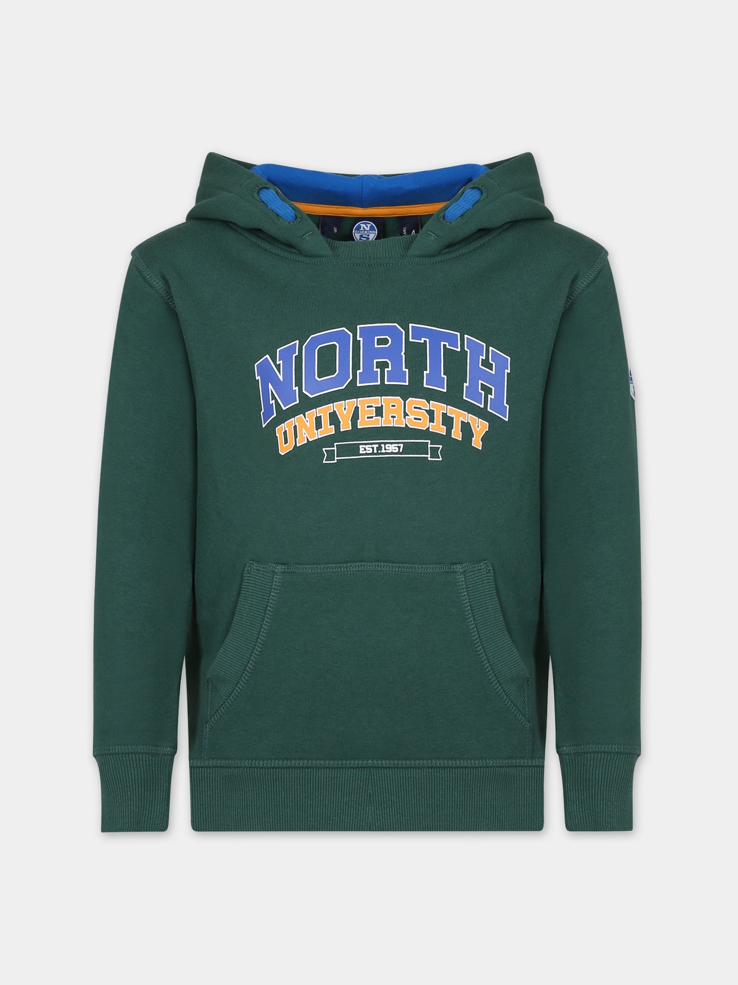 Felpa verde per bambino con logo,North Sails,794430 000 0403