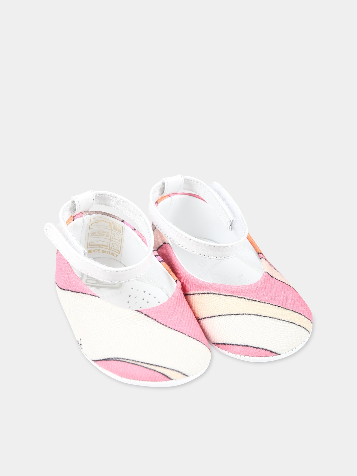 Ballerine rosa per neonata con stampa,Emilio Pucci Junior,PT0136 P0333 515AR