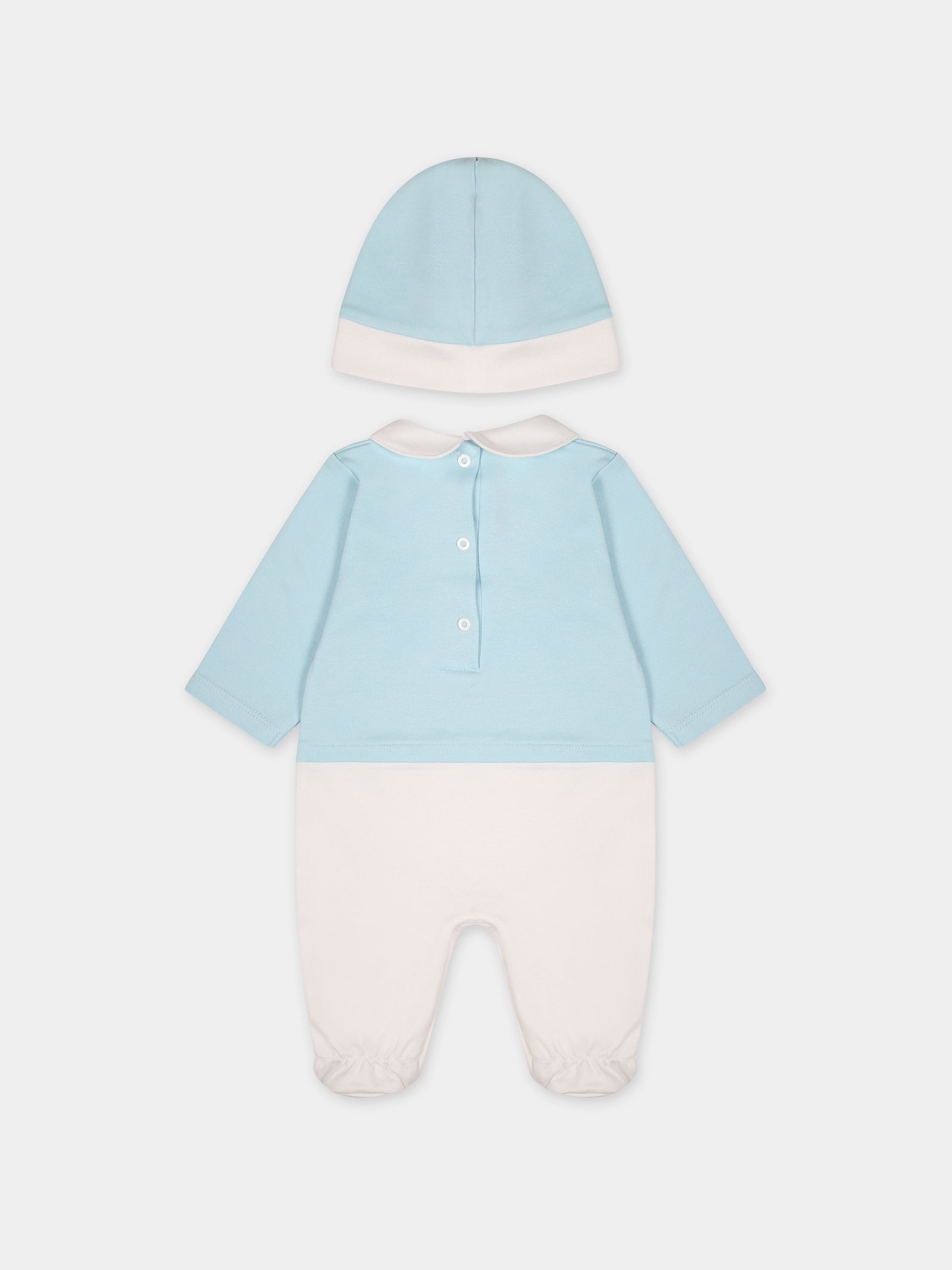 Set celeste per neonato con logo,Balmain Kids,BTB630 Z1769 639