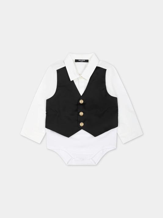 Camicia bianca per neonato,Balmain Kids,BTA530 P0013 100NE