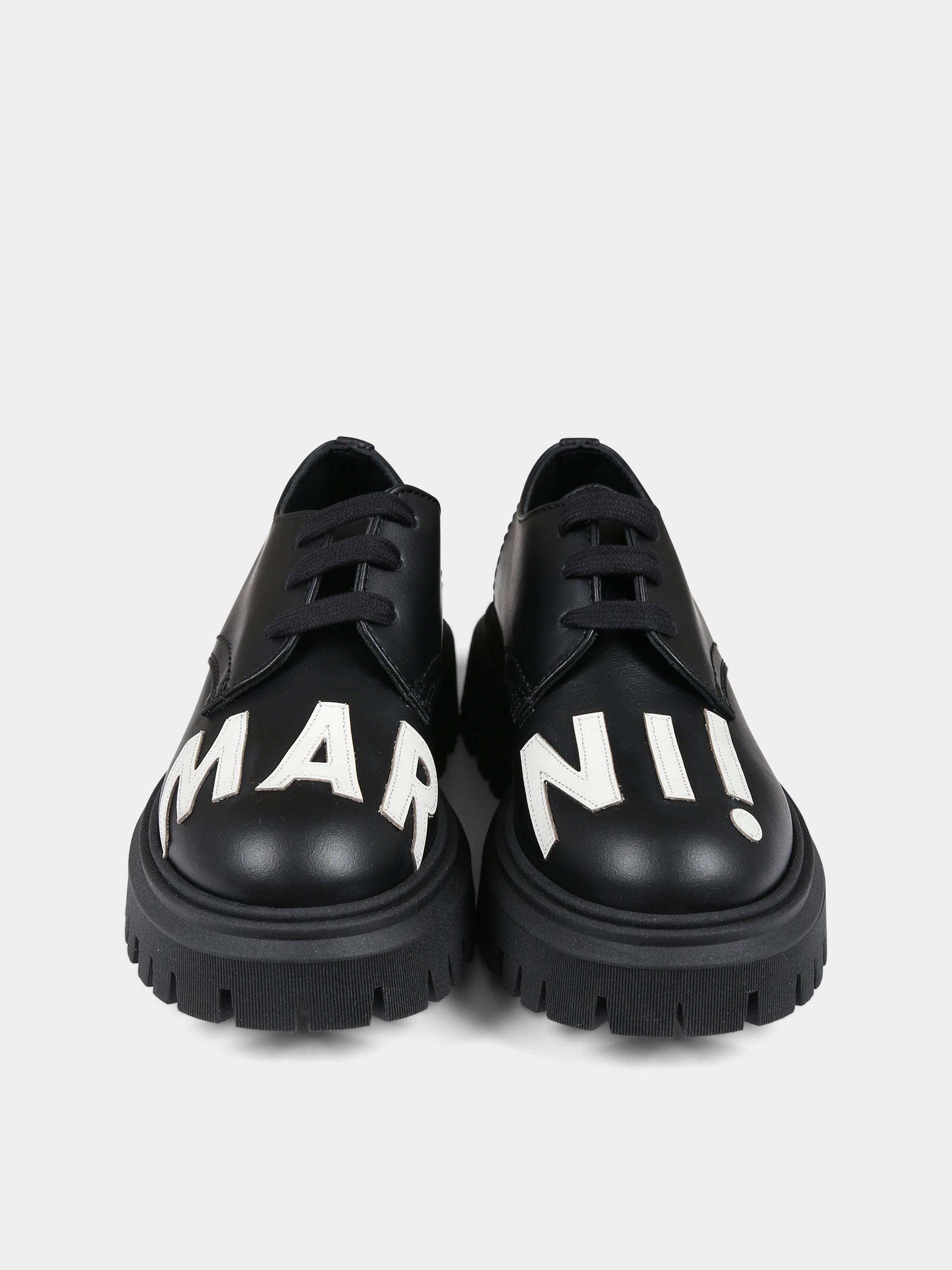 Stringate nere per bambini con logo,Marni Kids,75361 1