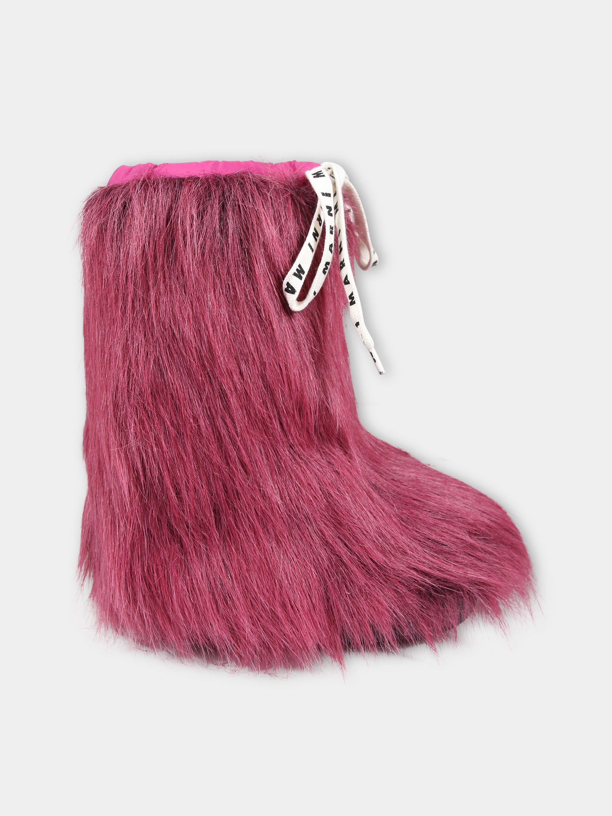 Stivali fucsia per bambina con logo,Marni Kids,75371 2