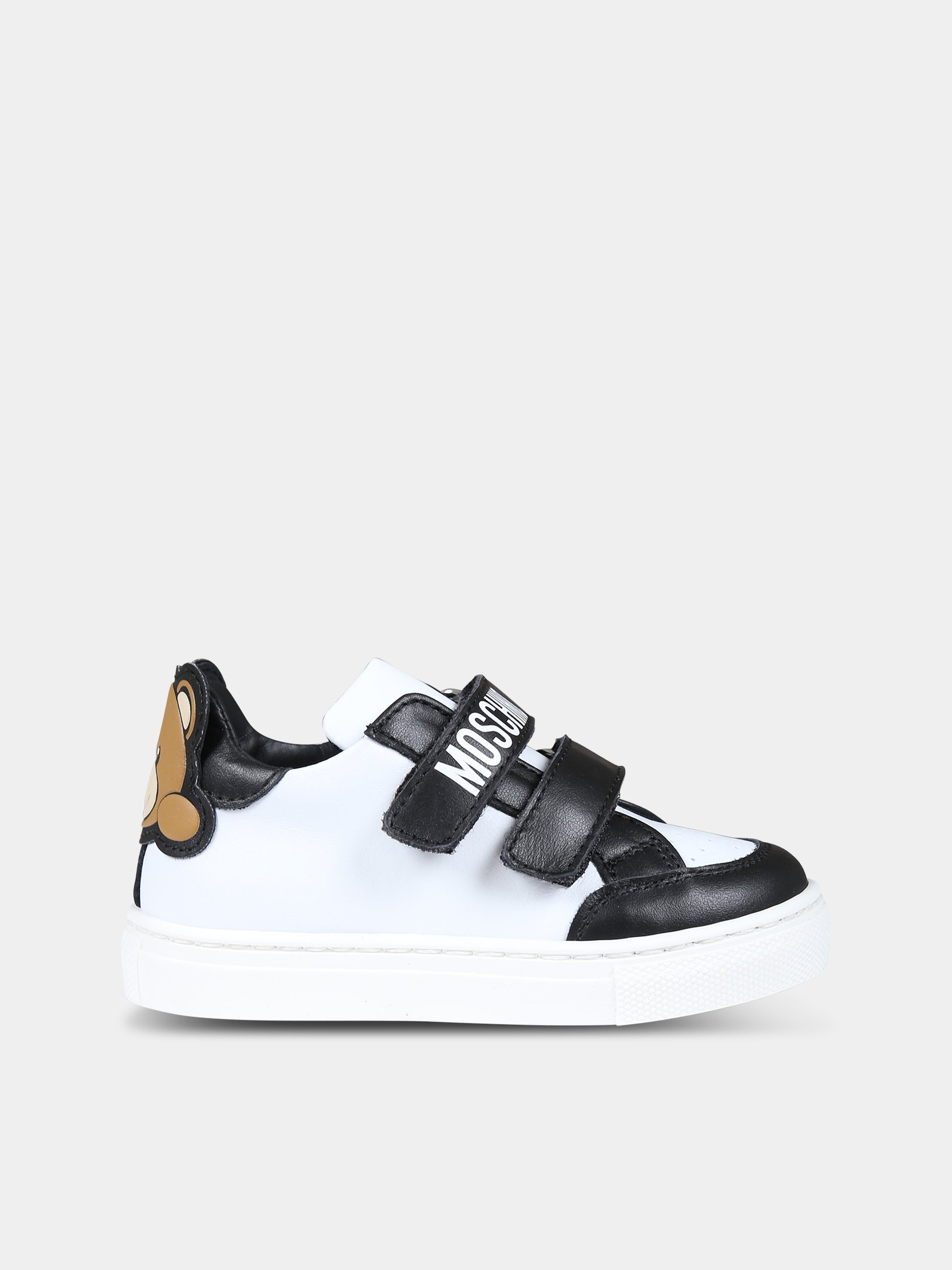 Sneakers nere per neonato con Teddy  Bear e logo,Moschino Kids,75876 2