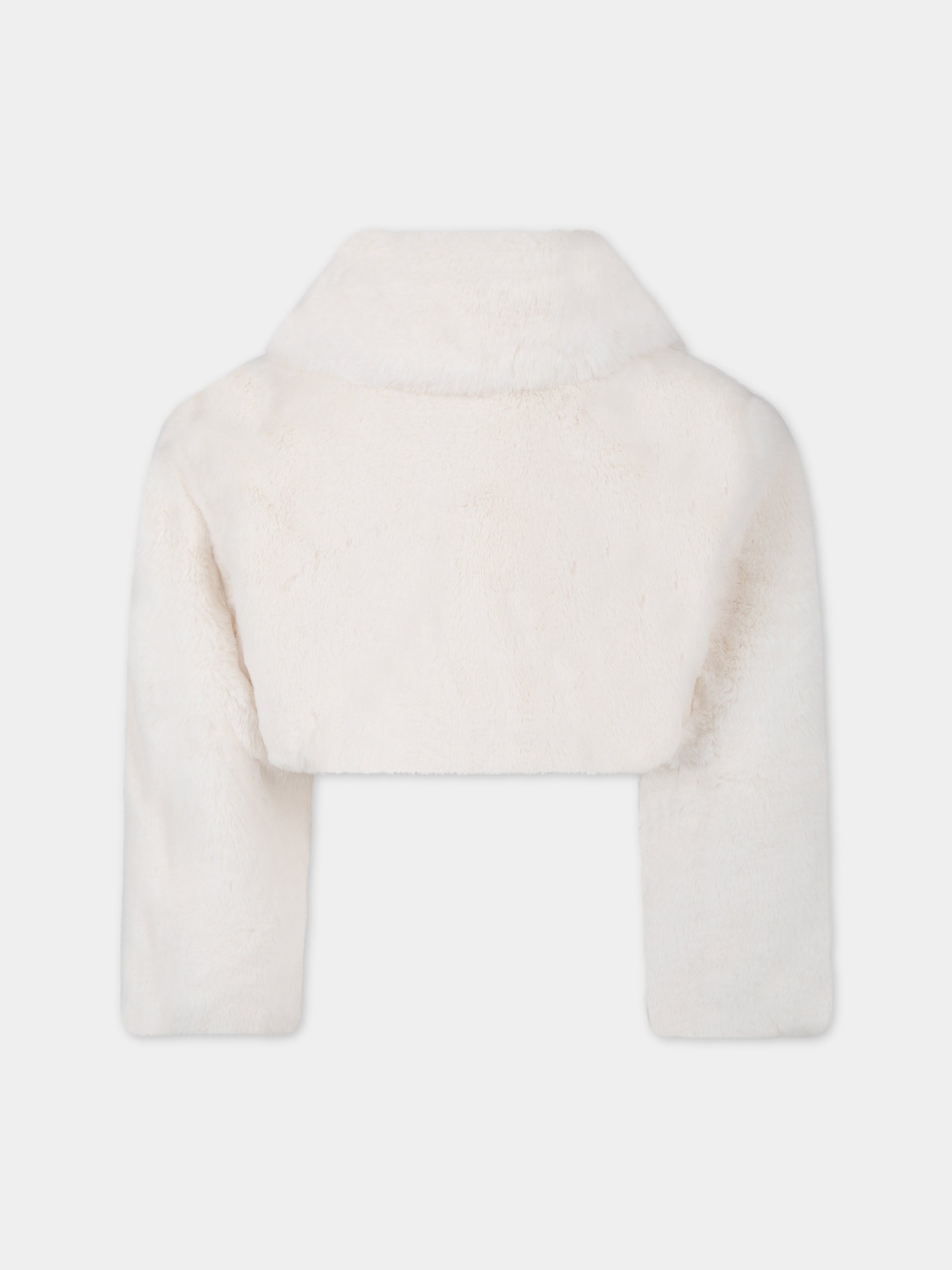 Ecopelliccia avorio per bambina,Monnalisa,79B103 2748 0001