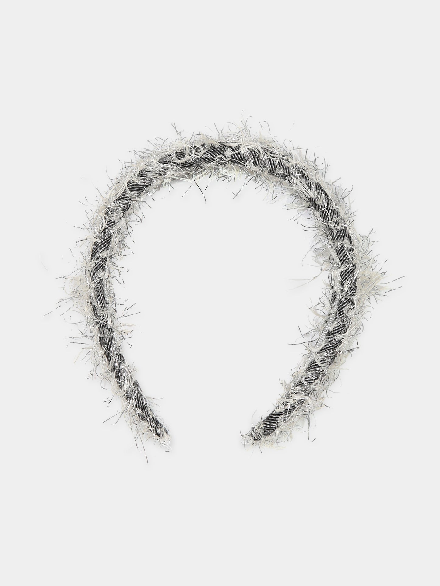 Cerchietto argento per bambina con frange,Monnalisa,79B010 2921 0075