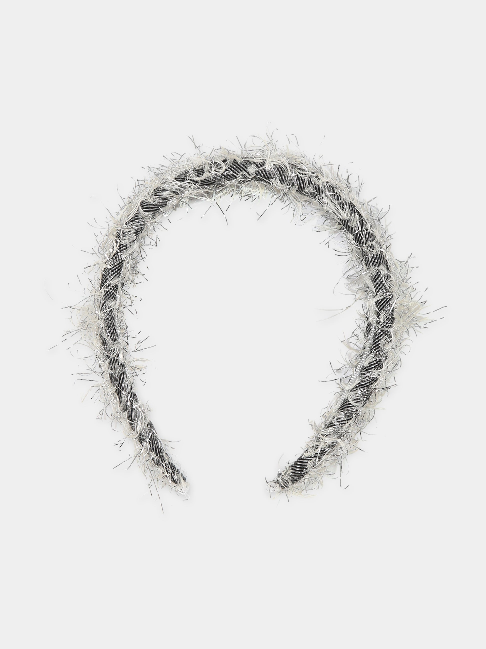 Cerchietto argento per bambina con frange,Monnalisa,79B010 2921 0075