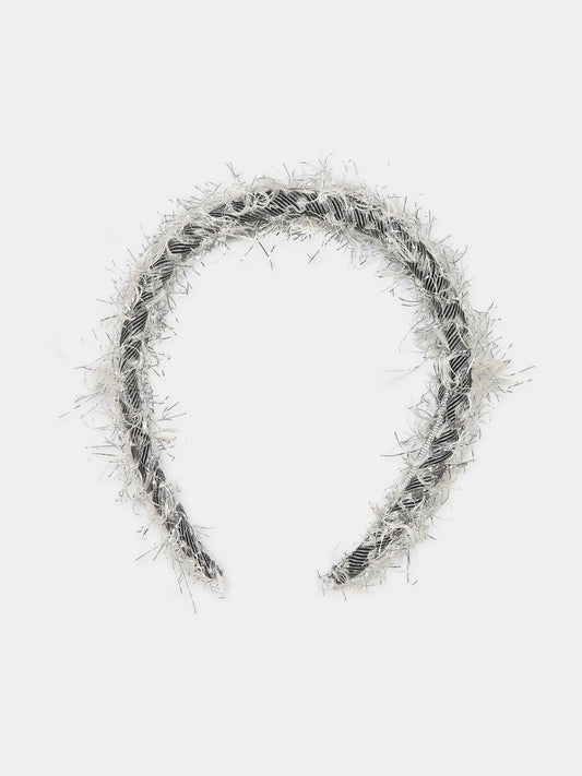 Cerchietto argento per bambina con frange,Monnalisa,79B010 2921 0075