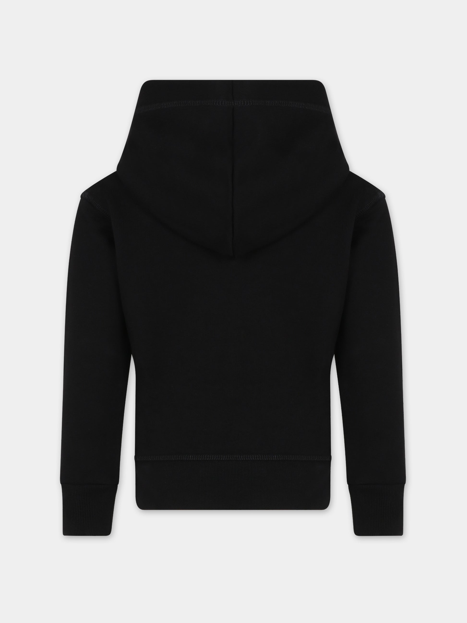 Felpa nera per bambino con pacman e logo,Dsquared2,DQ2168 D003G DQ900