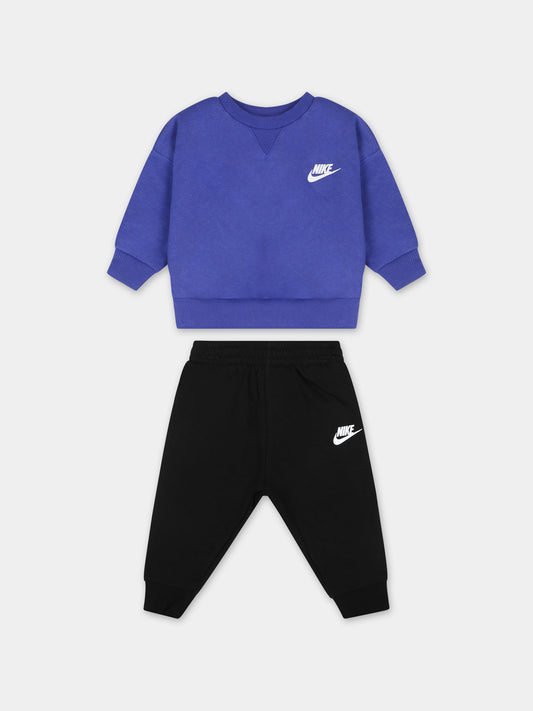 Completo blu per neonato con logo e stampa,Nike,66L474 023