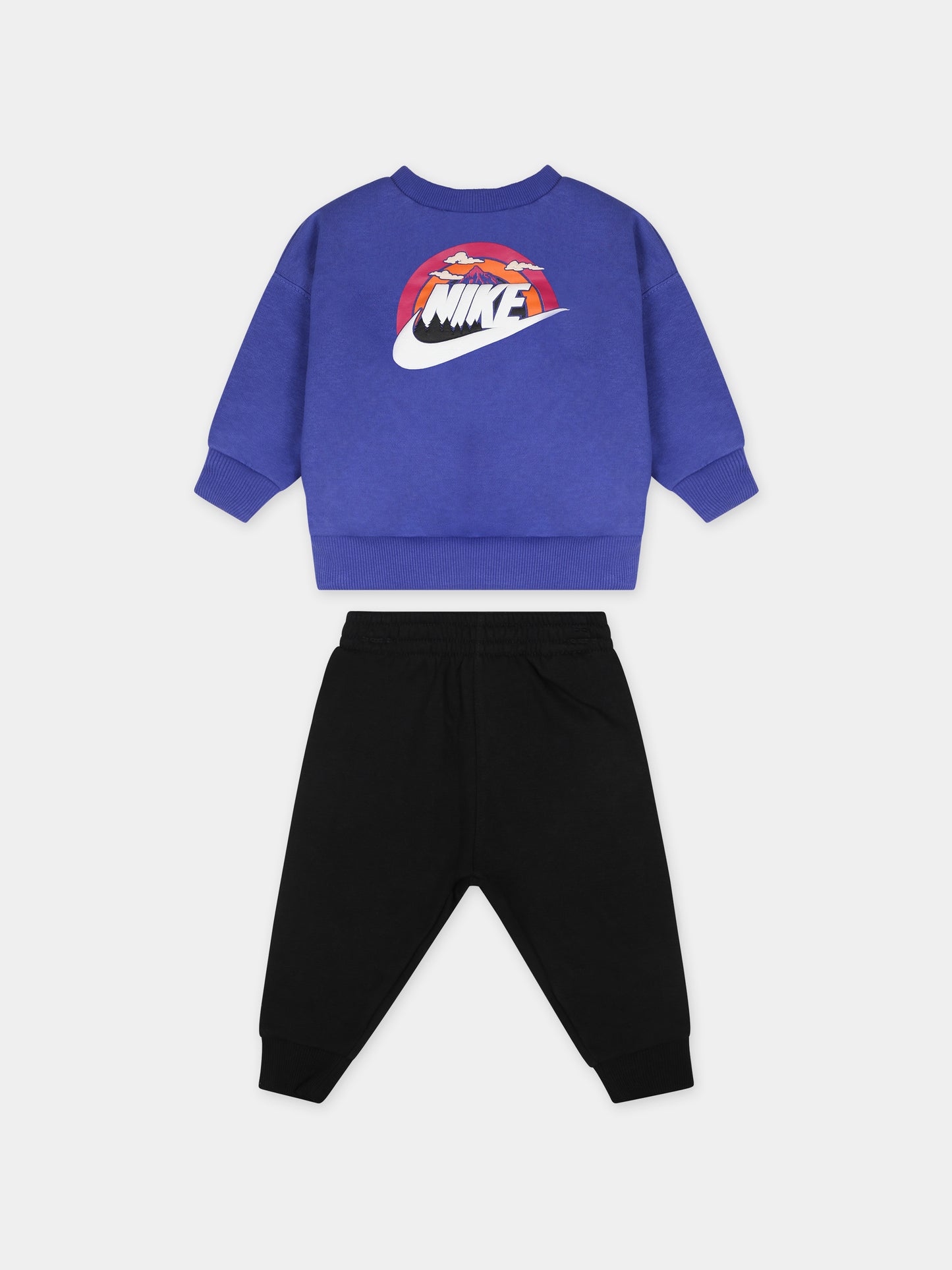 Completo blu per neonato con logo e stampa,Nike,66L474 023