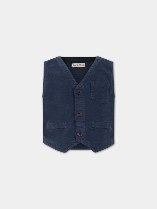 Panciotto blu per bambino,Zhoe & Tobiah,PJS21 11