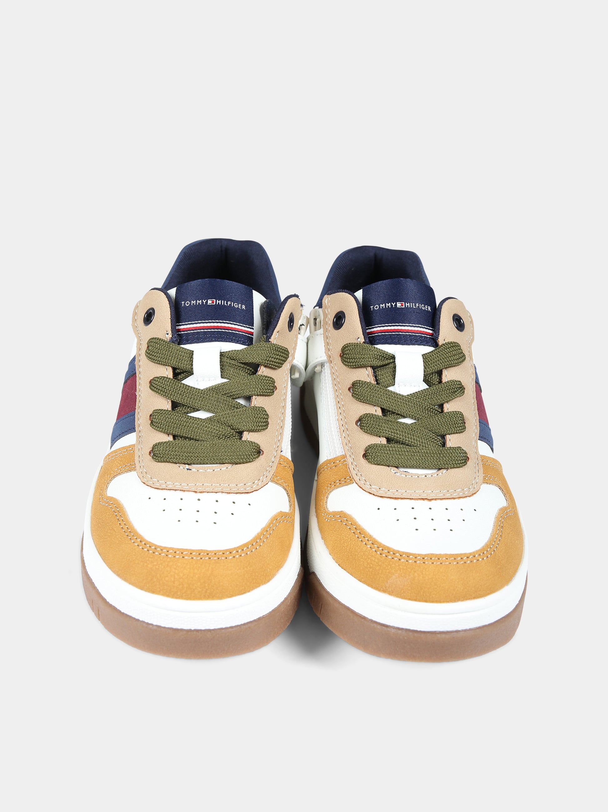 Sneakers bianche per bambino con logo,Tommy Hilfiger Junior,T3X9 33118 1269A330