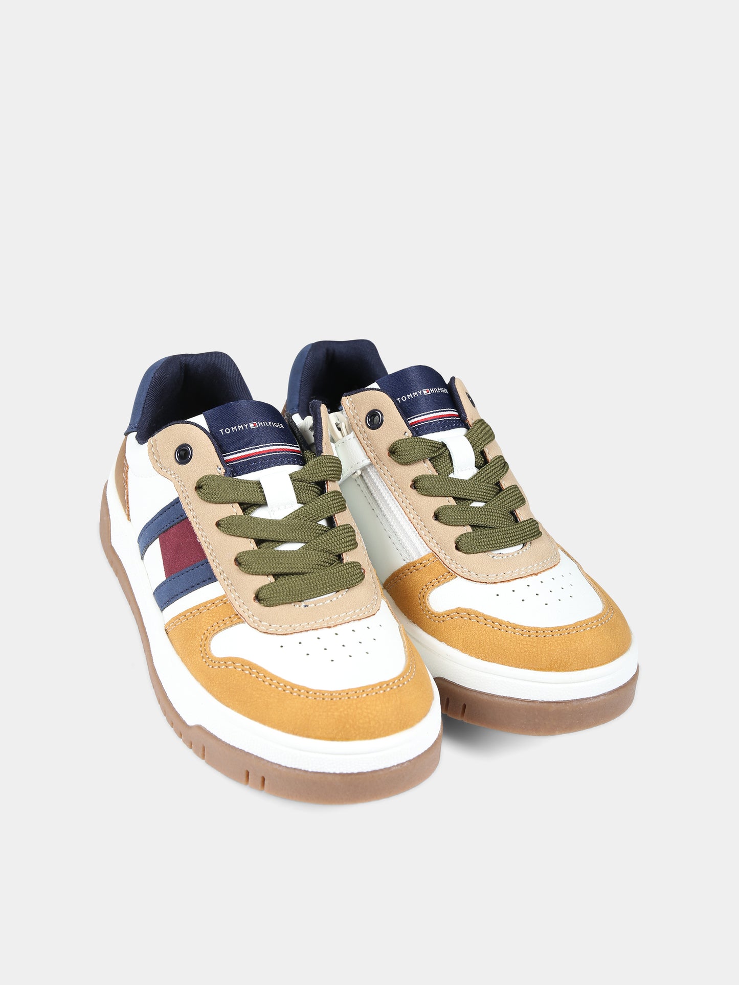 Sneakers bianche per bambino con logo,Tommy Hilfiger Junior,T3X9 33118 1269A330