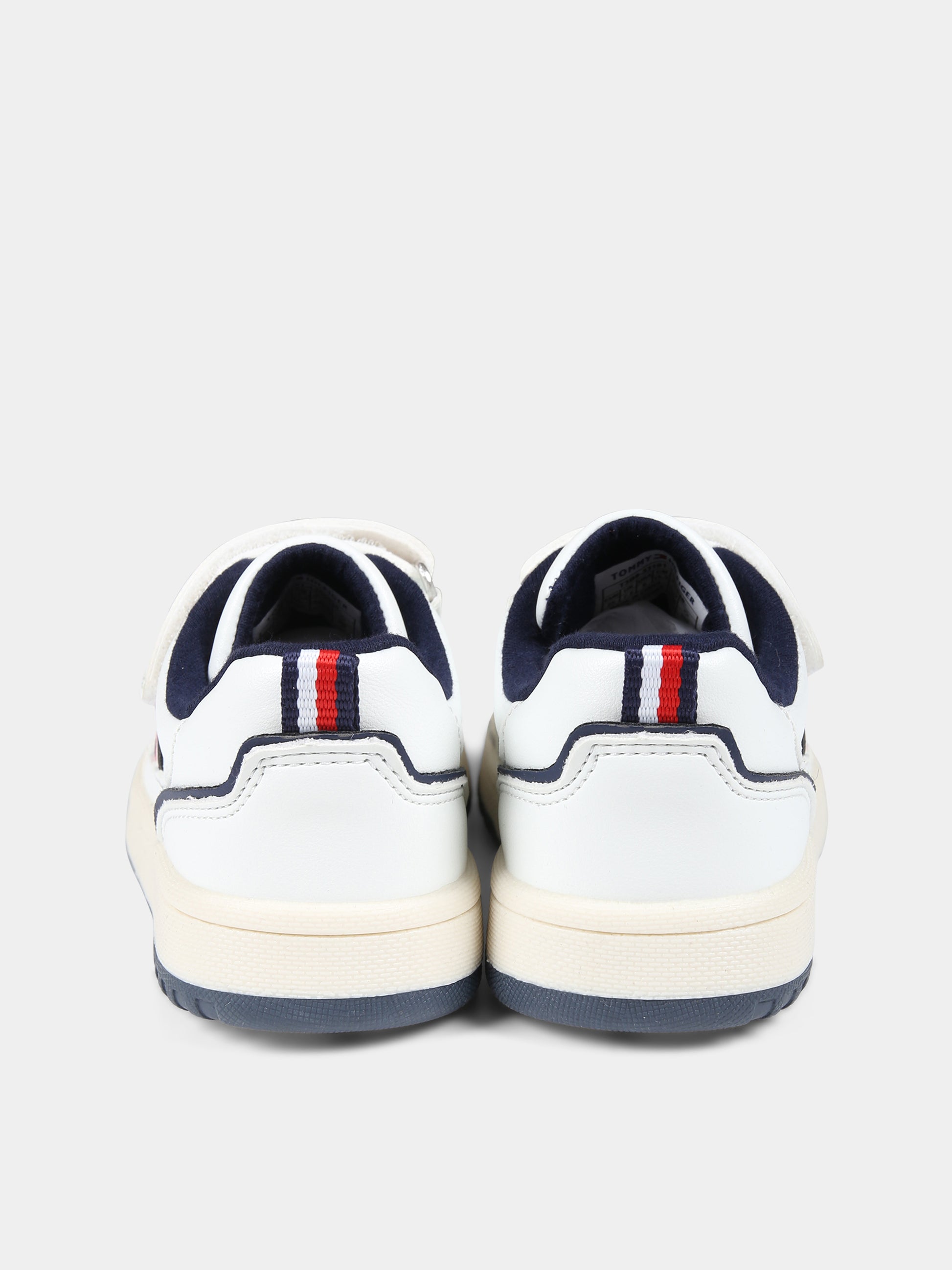 Sneakers basse bianche per bambino con logo,Tommy Hilfiger Junior,T3B9 33101 1355530
