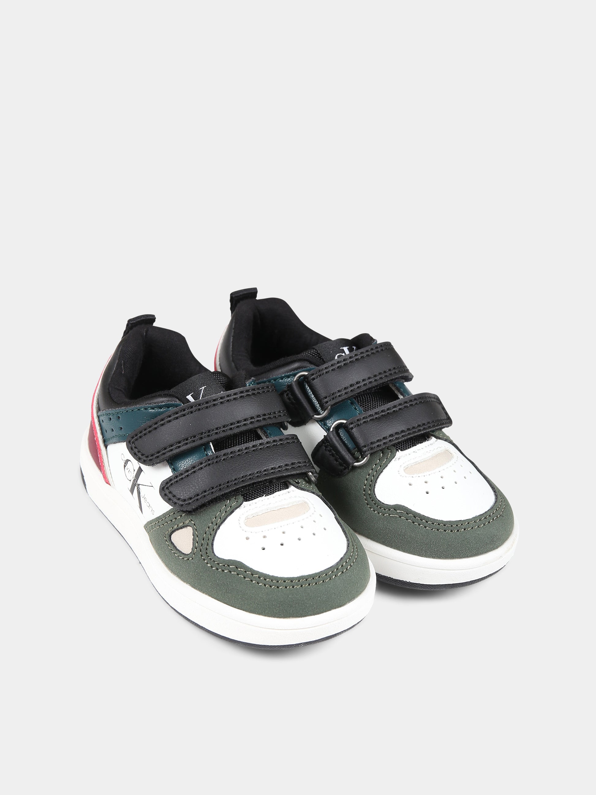 Sneakers bianche per bambino con logo,Calvin Klein Kids,V1B9 80720 1269Y913