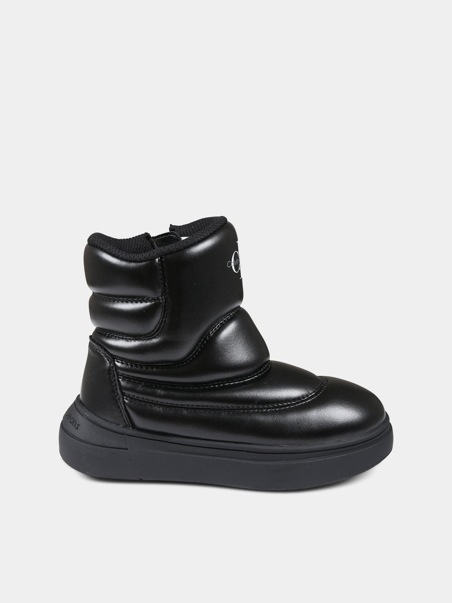 Stivaletti neri per bambina con logo,Calvin Klein Kids,V3A5 80669 1355999