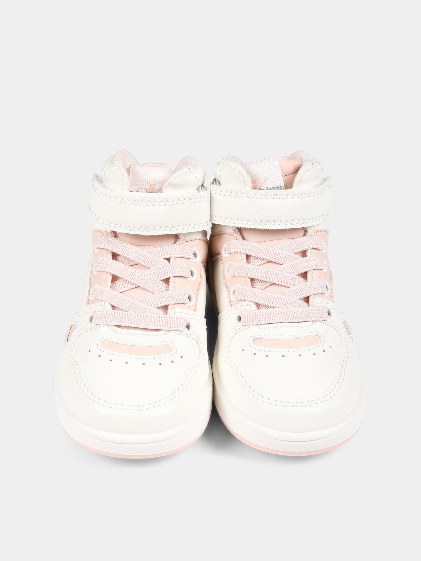 Sneakers bianche per bambina con logo,Calvin Klein Kids,V3A9 80656 1355A507
