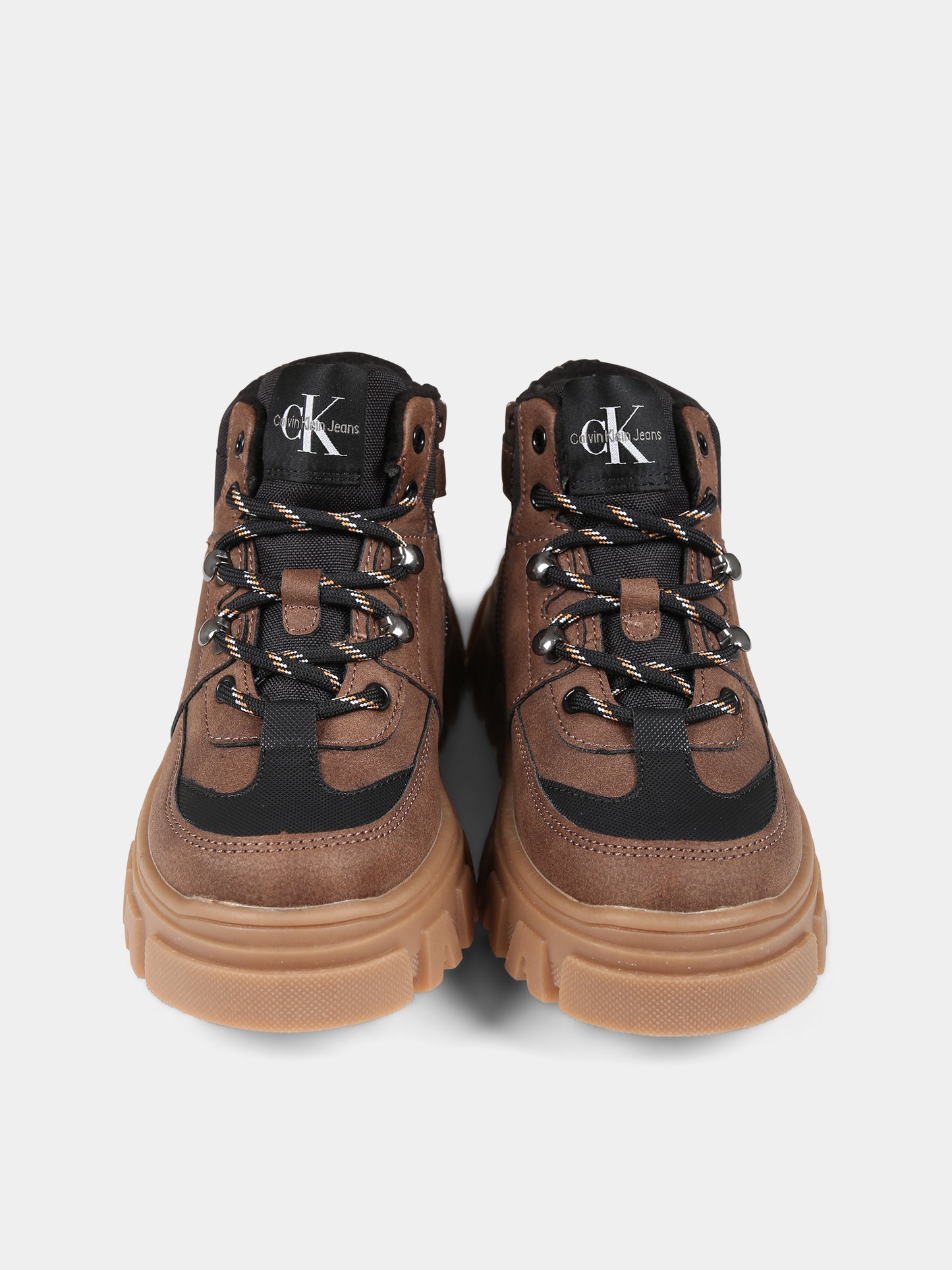 Stivaletti marroni per bambino con logo,Calvin Klein Kids,V3B5 80749 0316A127