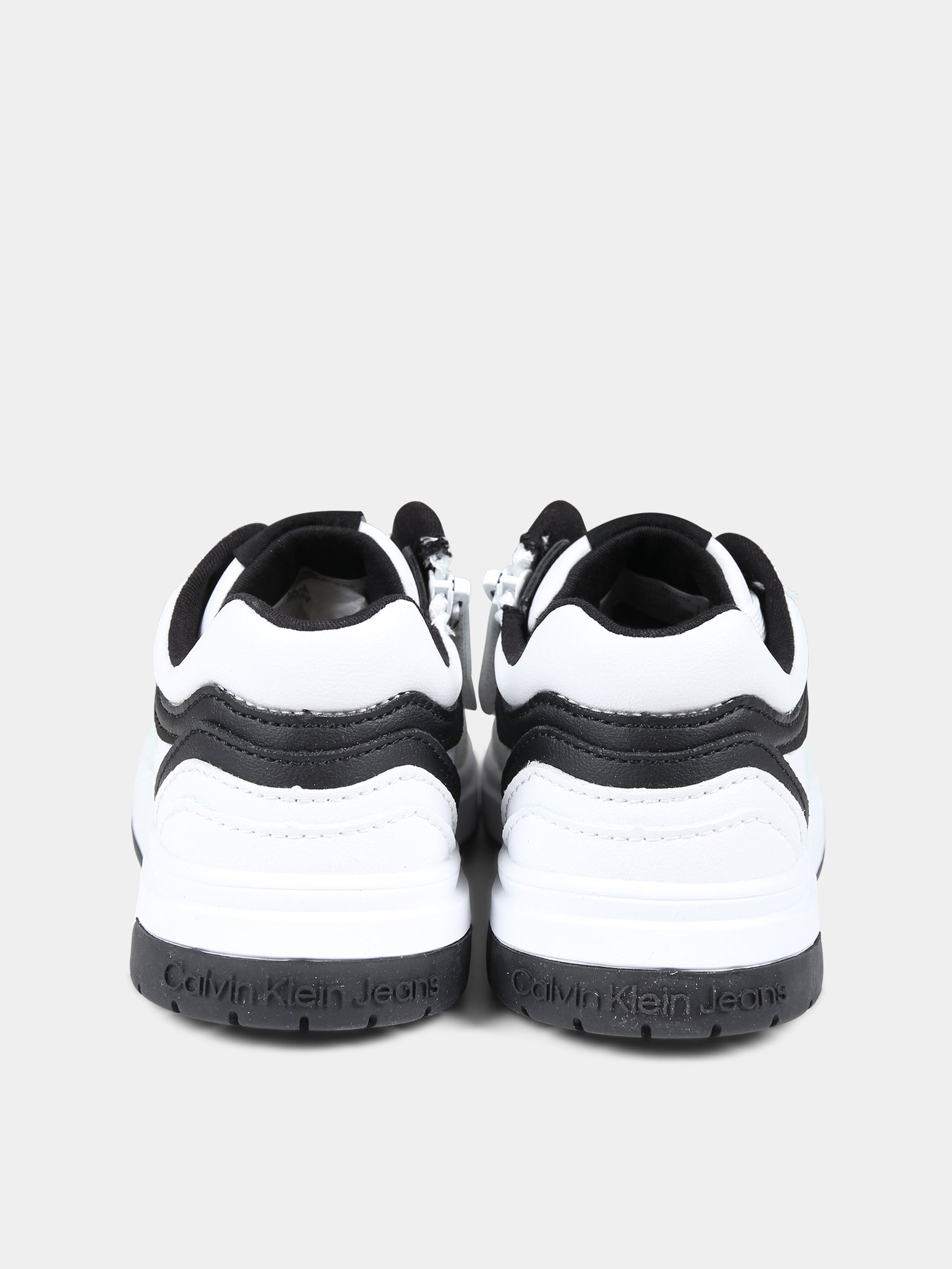 Sneakers bianche per bambino con logo,Calvin Klein Kids,V3X9 80726 1355100