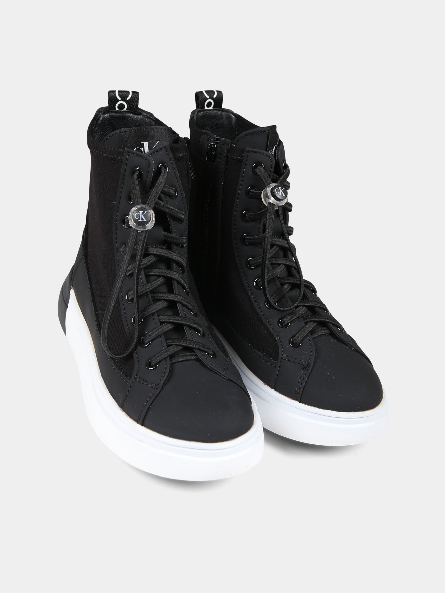 Sneakers nere per bambini con logo,Calvin Klein Kids,V3X9 80733 1464999