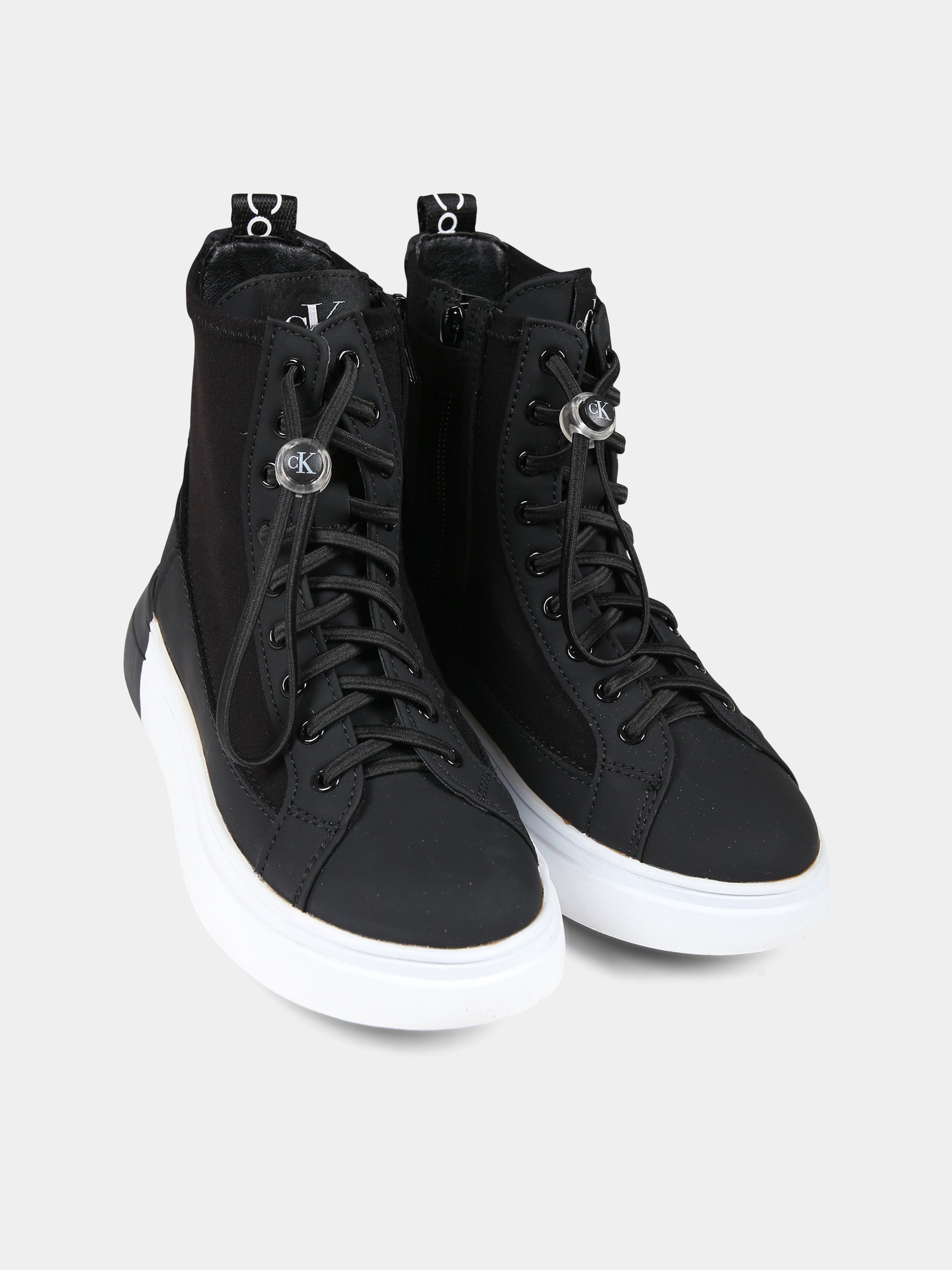 Sneakers nere per bambini con logo,Calvin Klein Kids,V3X9 80733 1464999