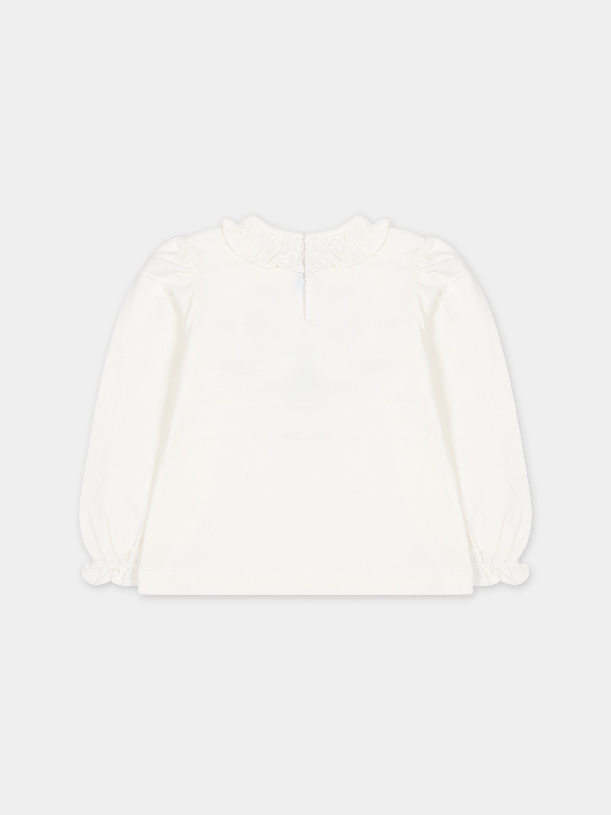 T-shirt avorio per neonata con stampa ballerina,Mayoral,2006 068