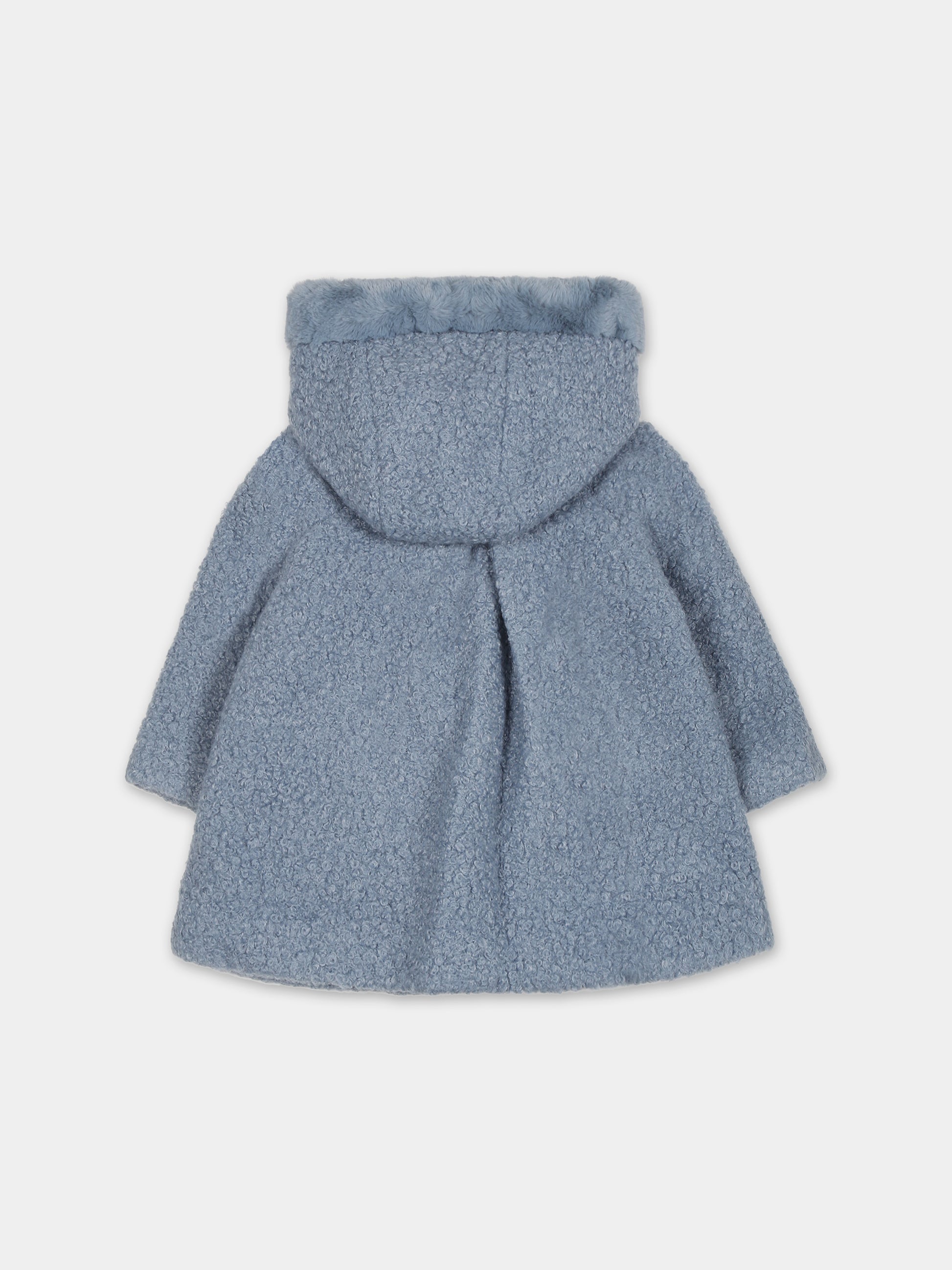 Cappotto azzurro per neonata con logo,Mayoral,2416 057