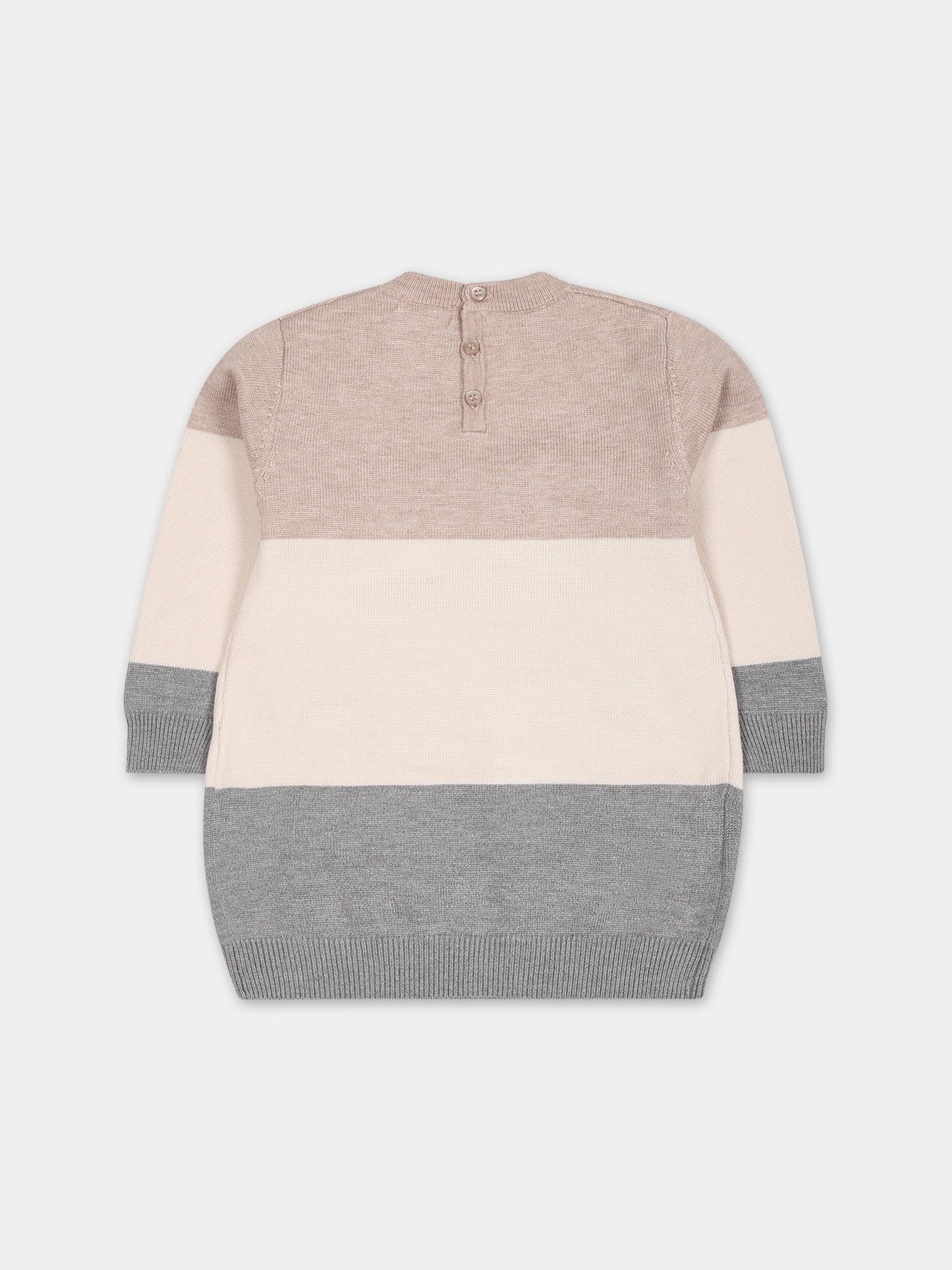 Vestito beige per neonata con barboncino,Mayoral,2990 070