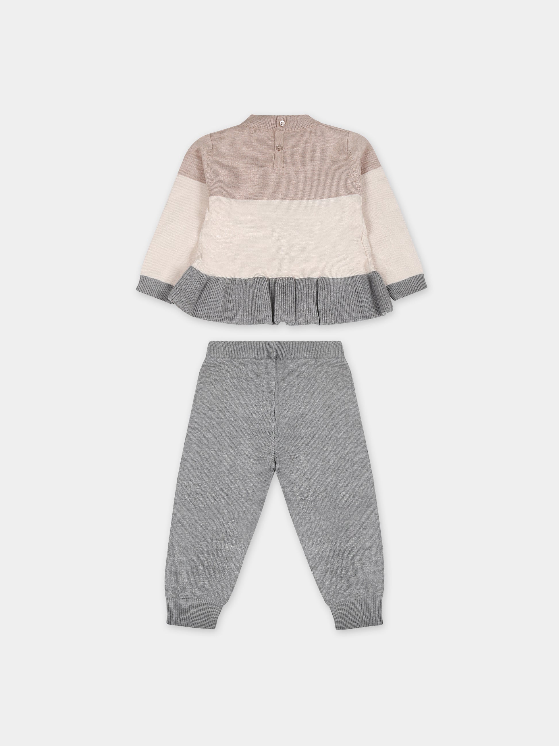 Completo grigio per neonata con cane e scritta,Mayoral,2528 069