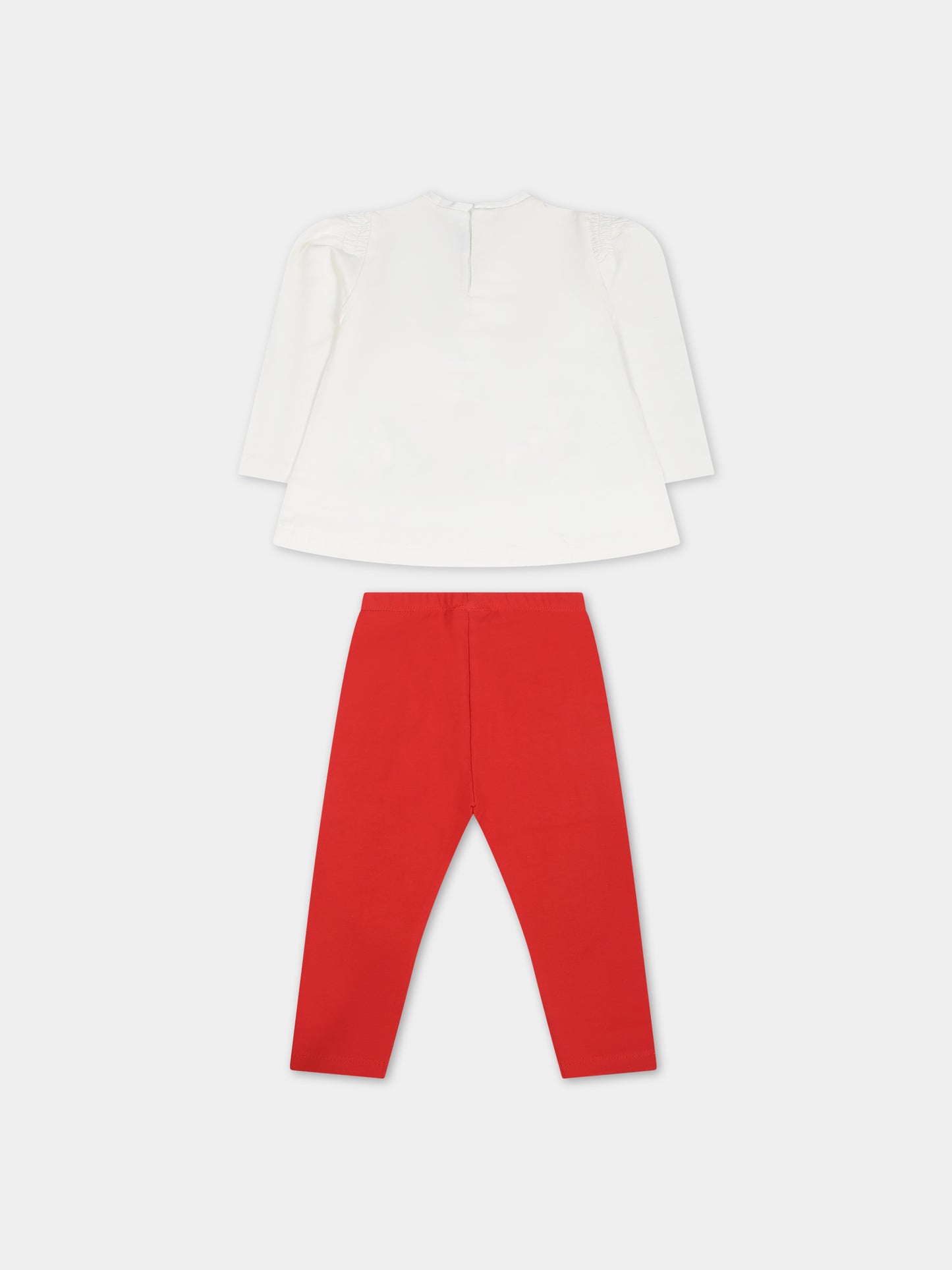 Completo bianco per neonata con stampa bambina,Mayoral,2768 086