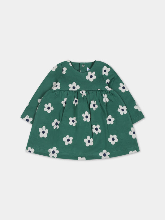 Vestito verde per neonata con fiori,Mayoral,2988 060