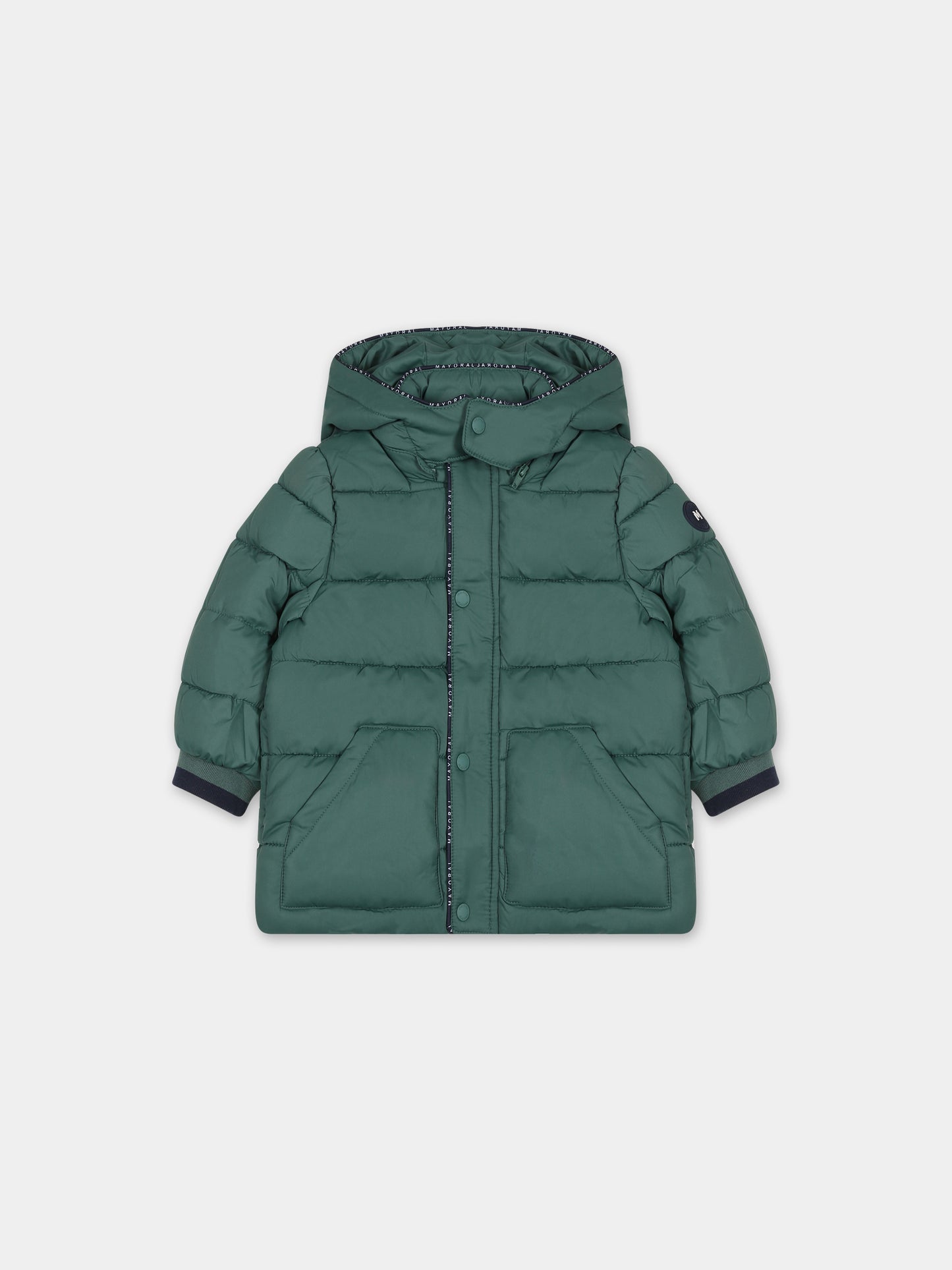 Piumino verde per bambino con logo,Mayoral,2438 091