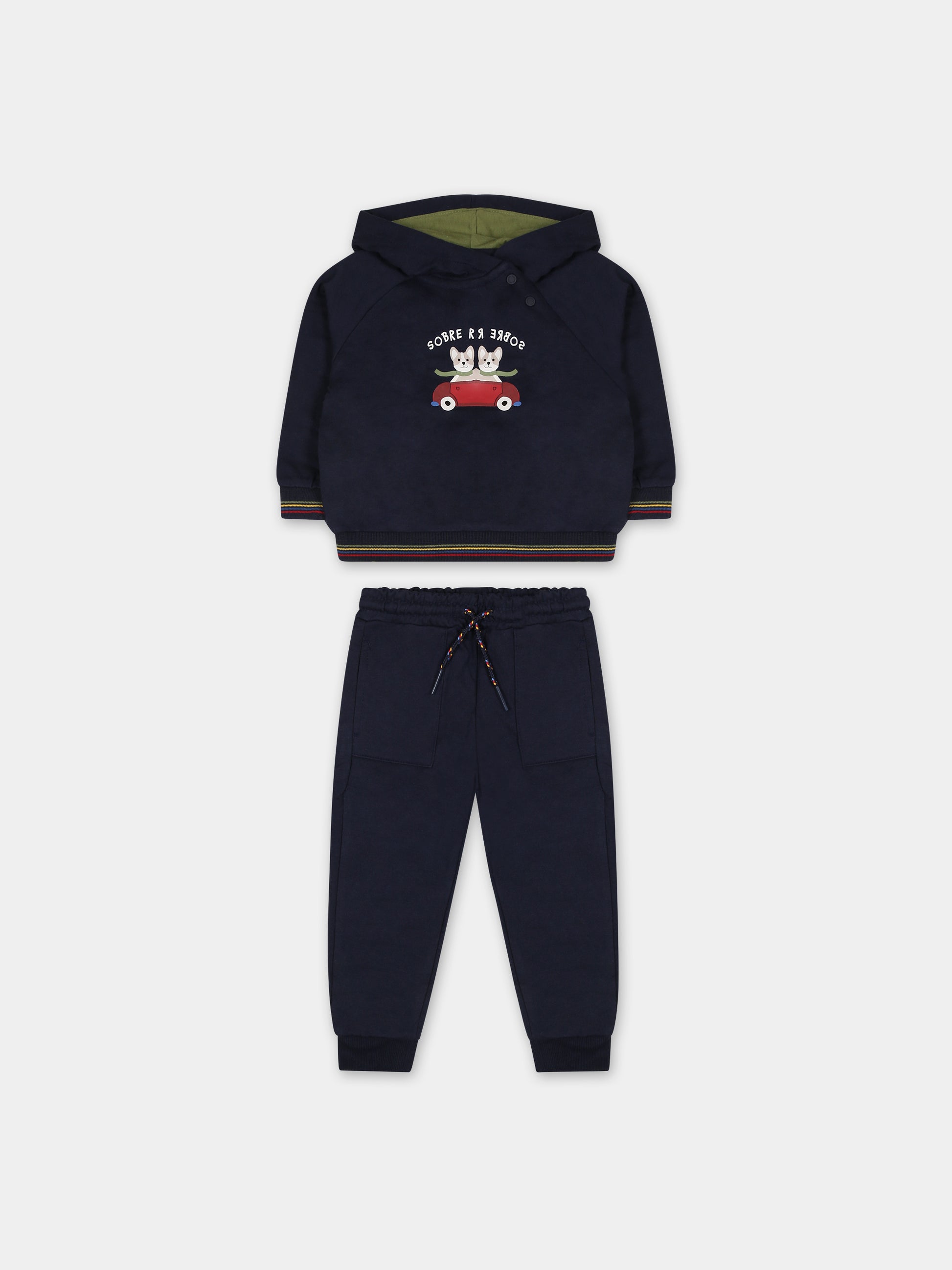 Completo blu per neonato con stampa cane,Mayoral,2877 074