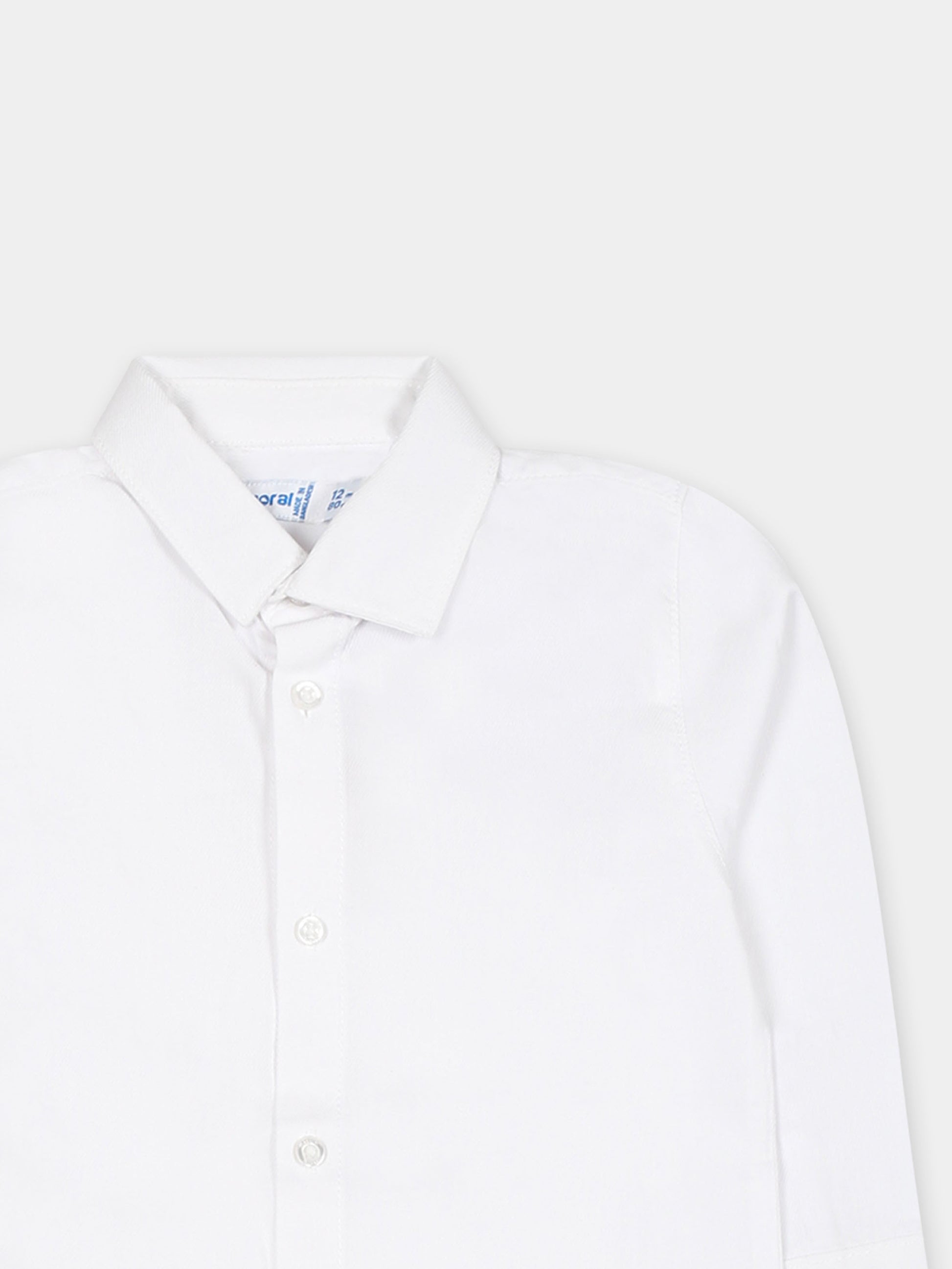 Camicia bianca per neonato con logo,Mayoral,124 026