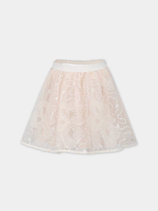 Gonna avorio per bambina con fiori,Mayoral,4901 031