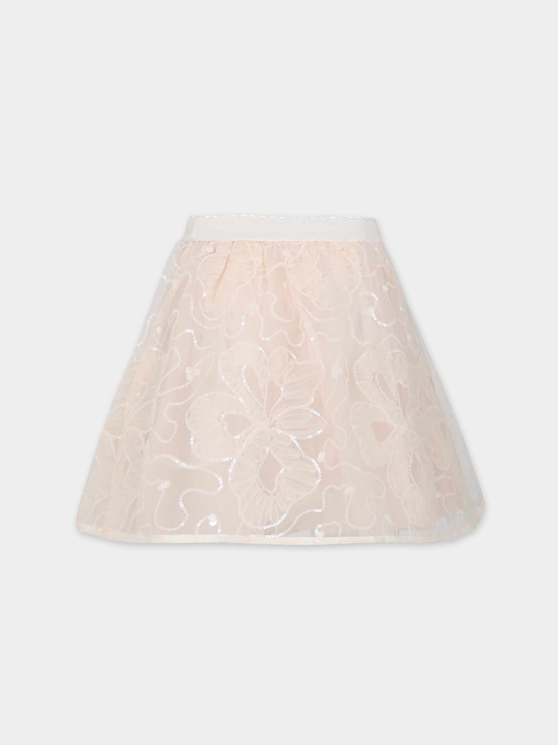 Gonna avorio per bambina con fiori,Mayoral,4901 031