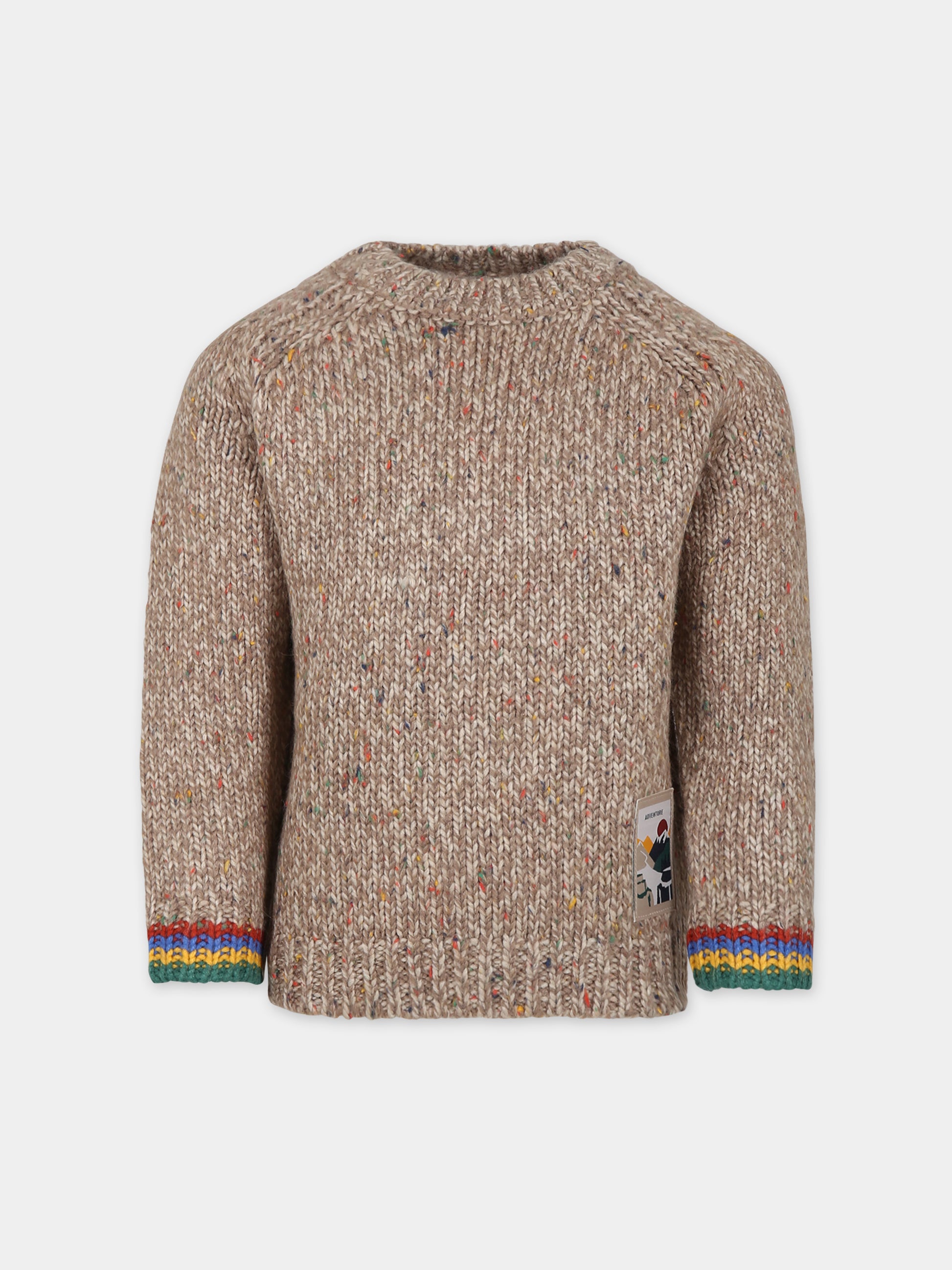 Maglione marrone per bambino con patch,Mayoral,4322 066