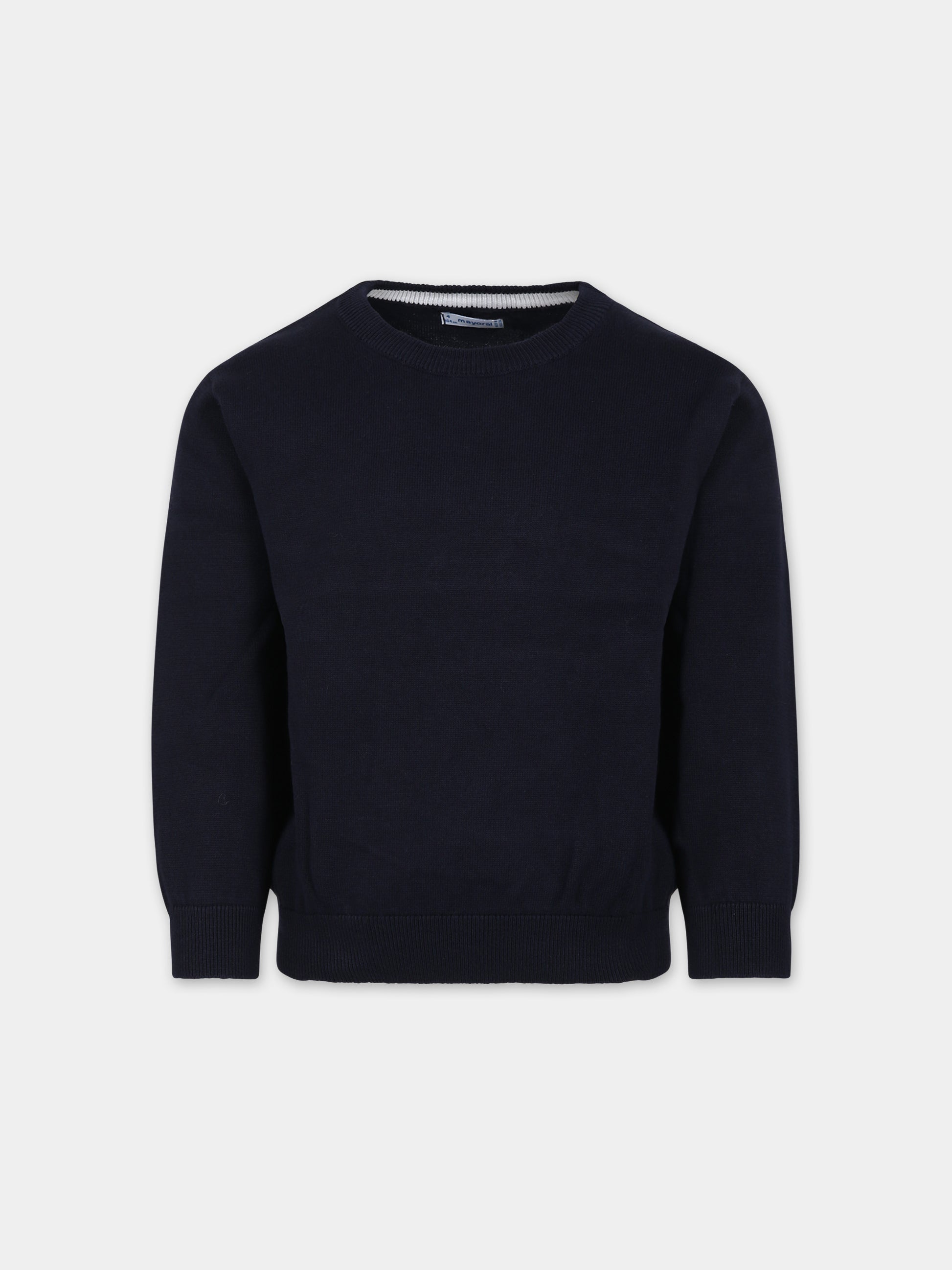 Maglione blu per bambino con logo,Mayoral,323 081