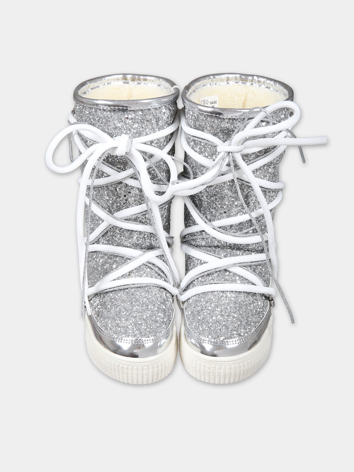 Stivali argento per bambina con logo,Chiara Ferragni Collection,CFB294 004 K