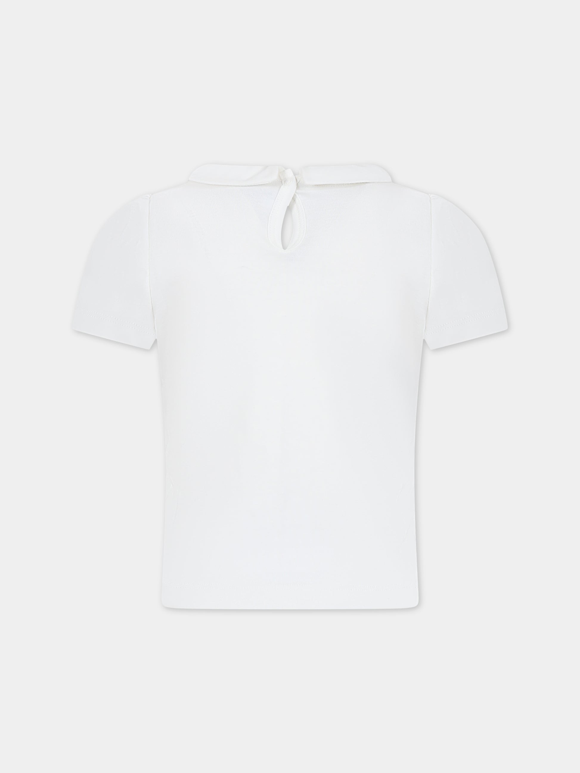 T-shirt bianca per bambina,Petit Bateau,A0468 01