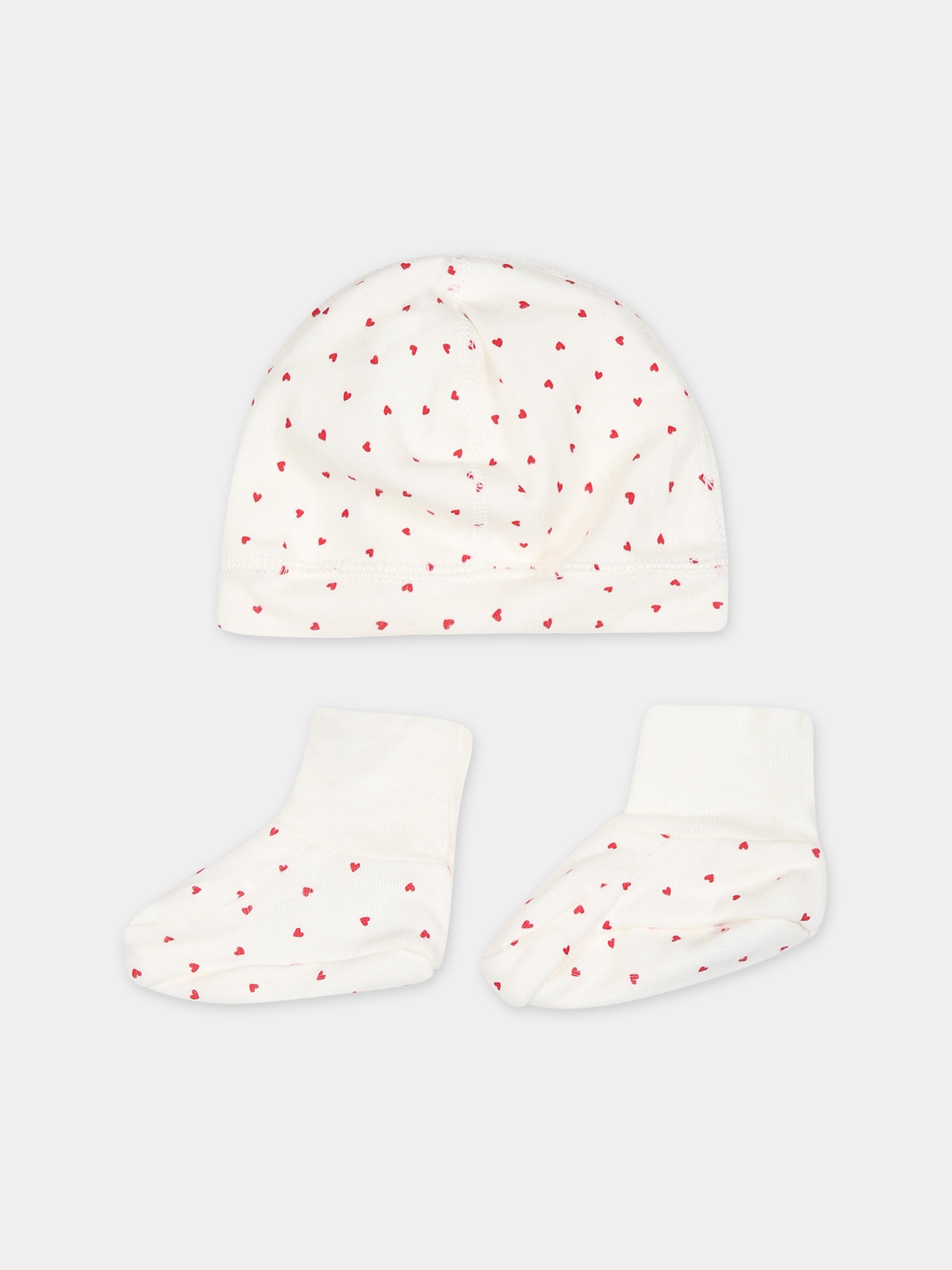 Set bianco per neonata con stampa cuori,Petit Bateau,A08RT 00
