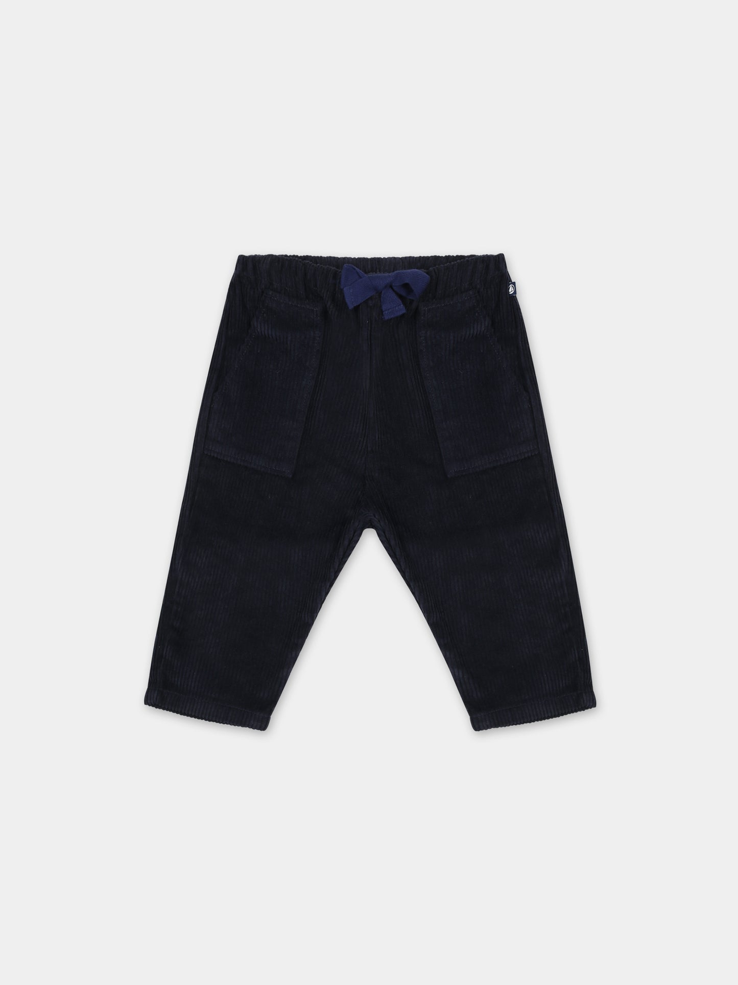Pantaloni blu per neonato con logo,Petit Bateau,A08Q1 02
