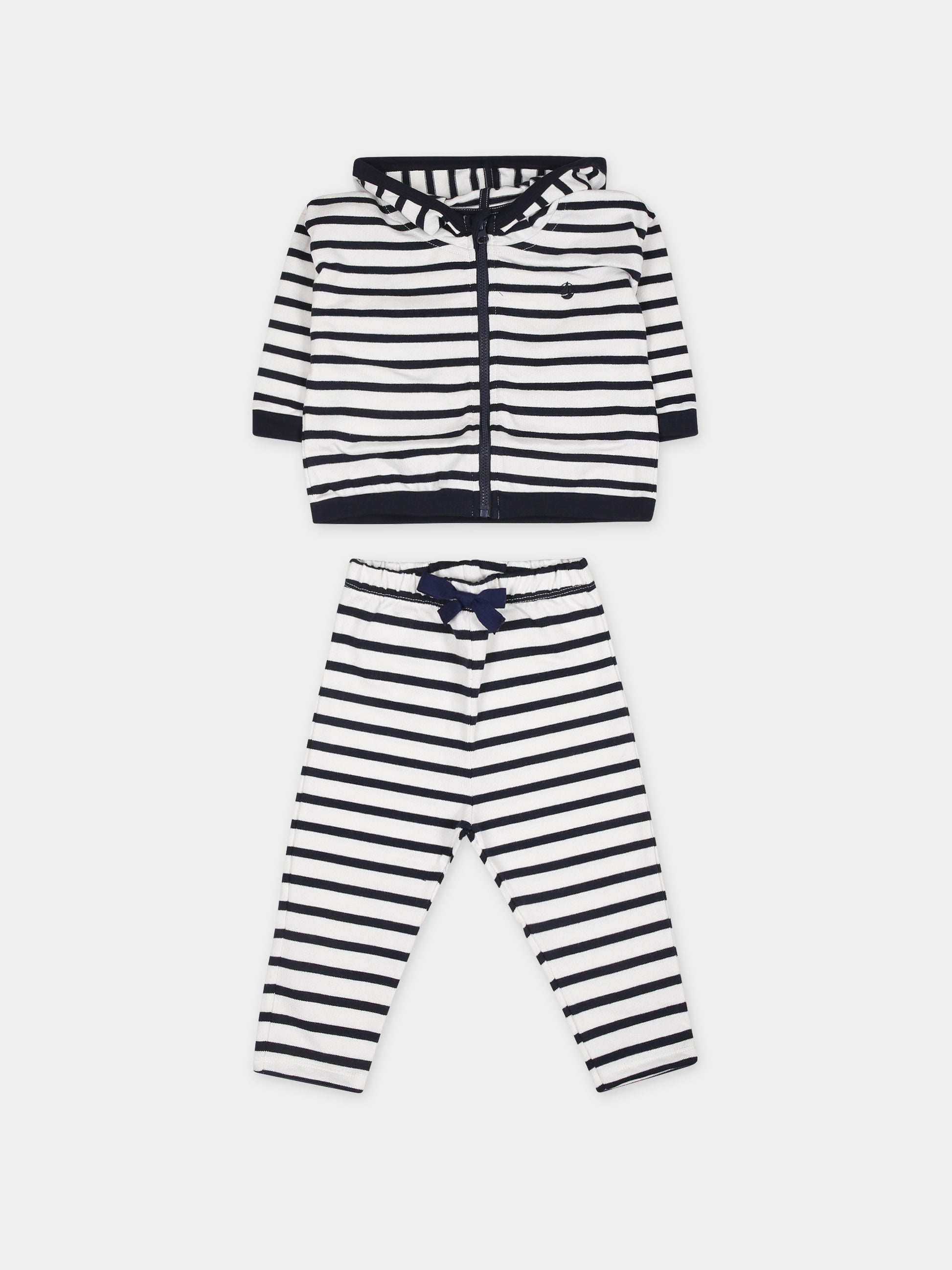 Completo bianco per neonato con logo,Petit Bateau,A08S5 02