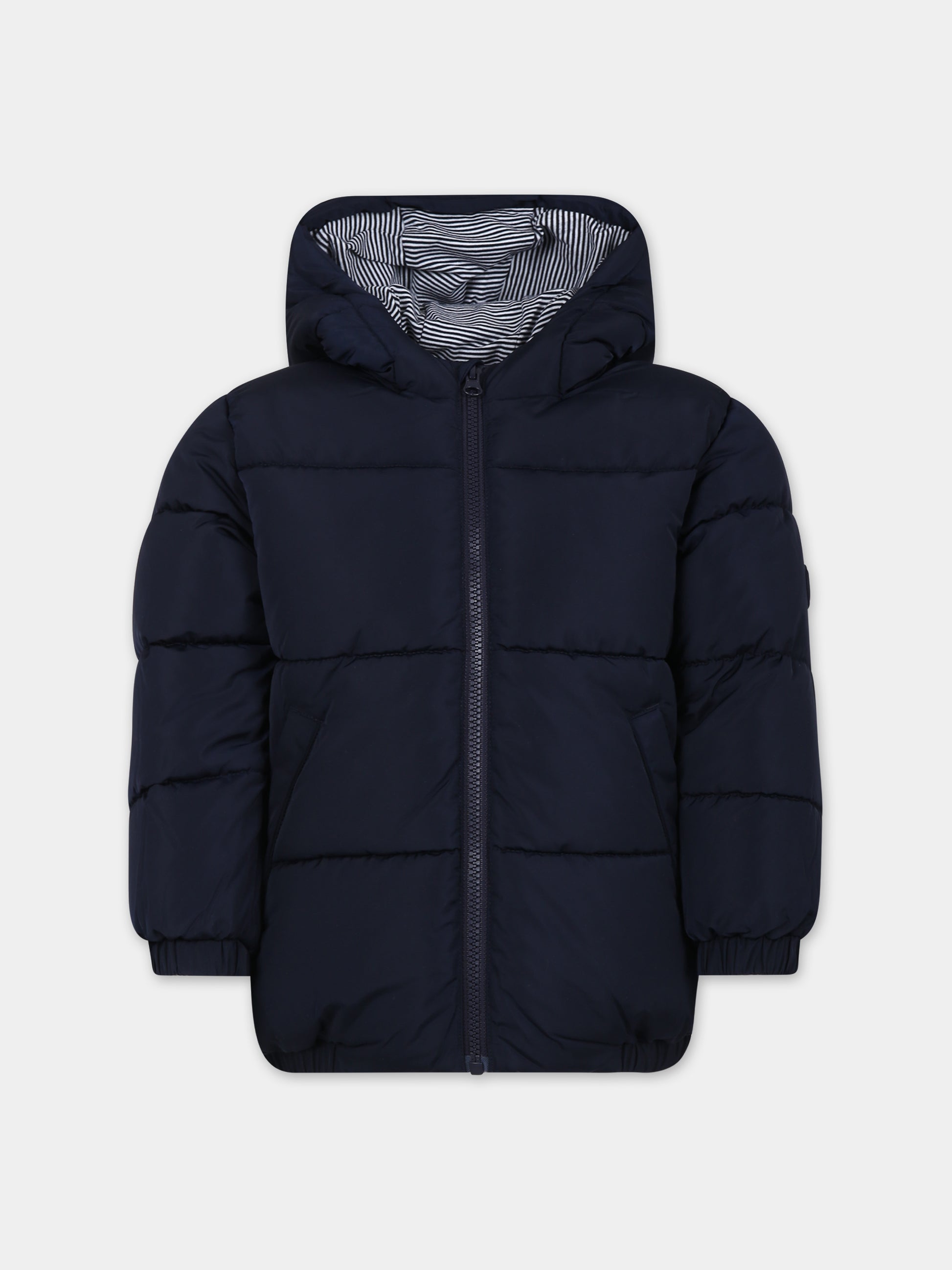 Piumino blu per bambino con logo,Petit Bateau,A082S 01