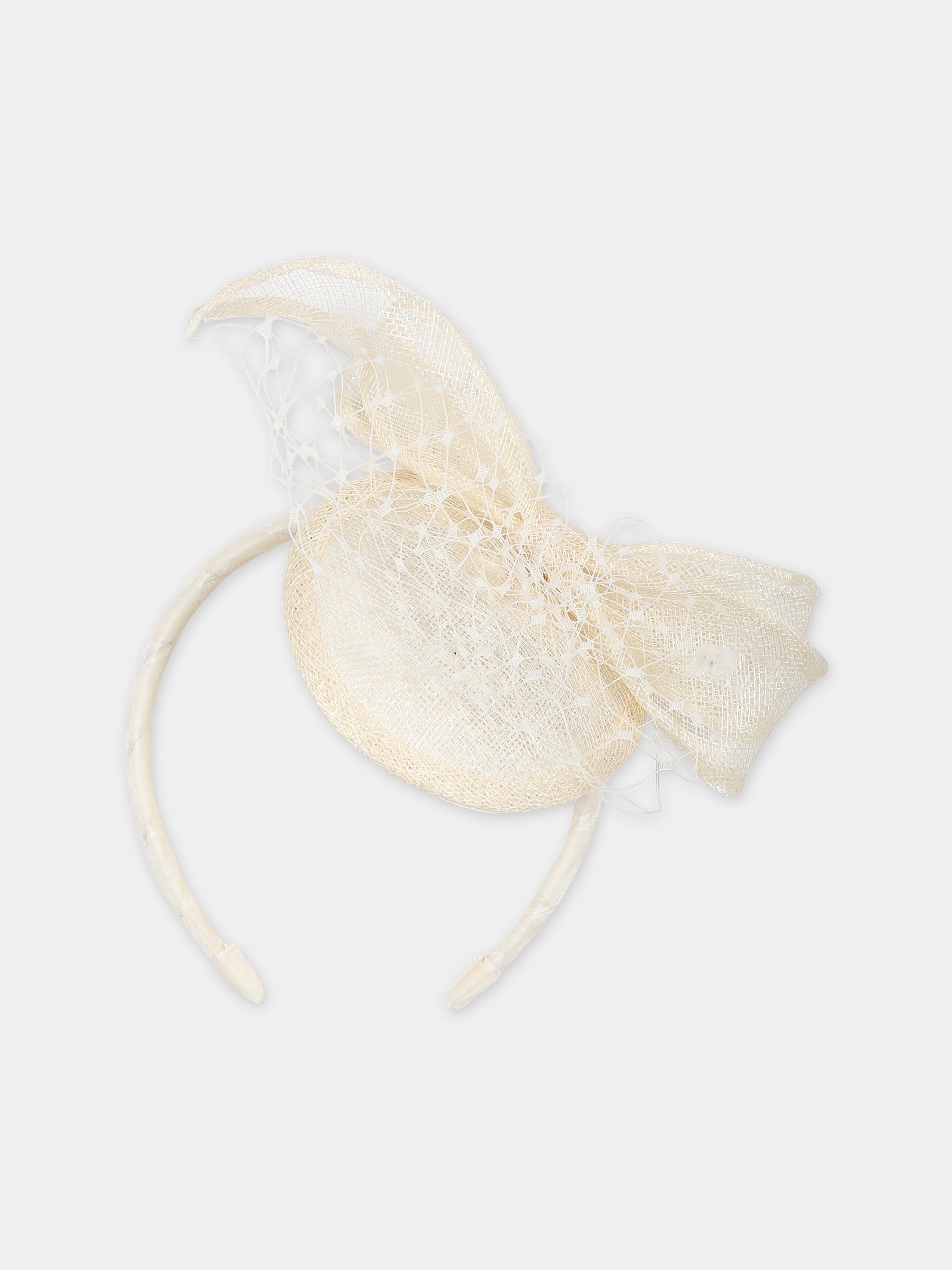 Cerchietto avorio per bambina con fiocco,Eirene,FW2324H11