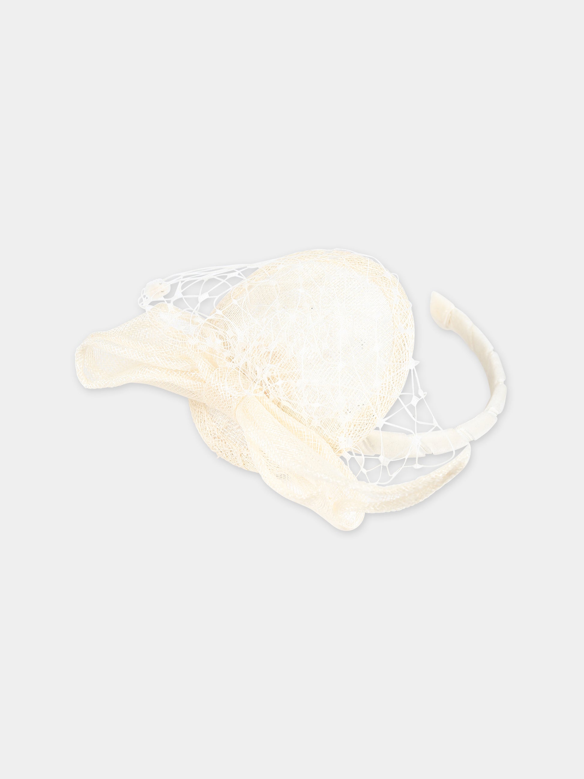 Cerchietto avorio per bambina con fiocco,Eirene,FW2324H11