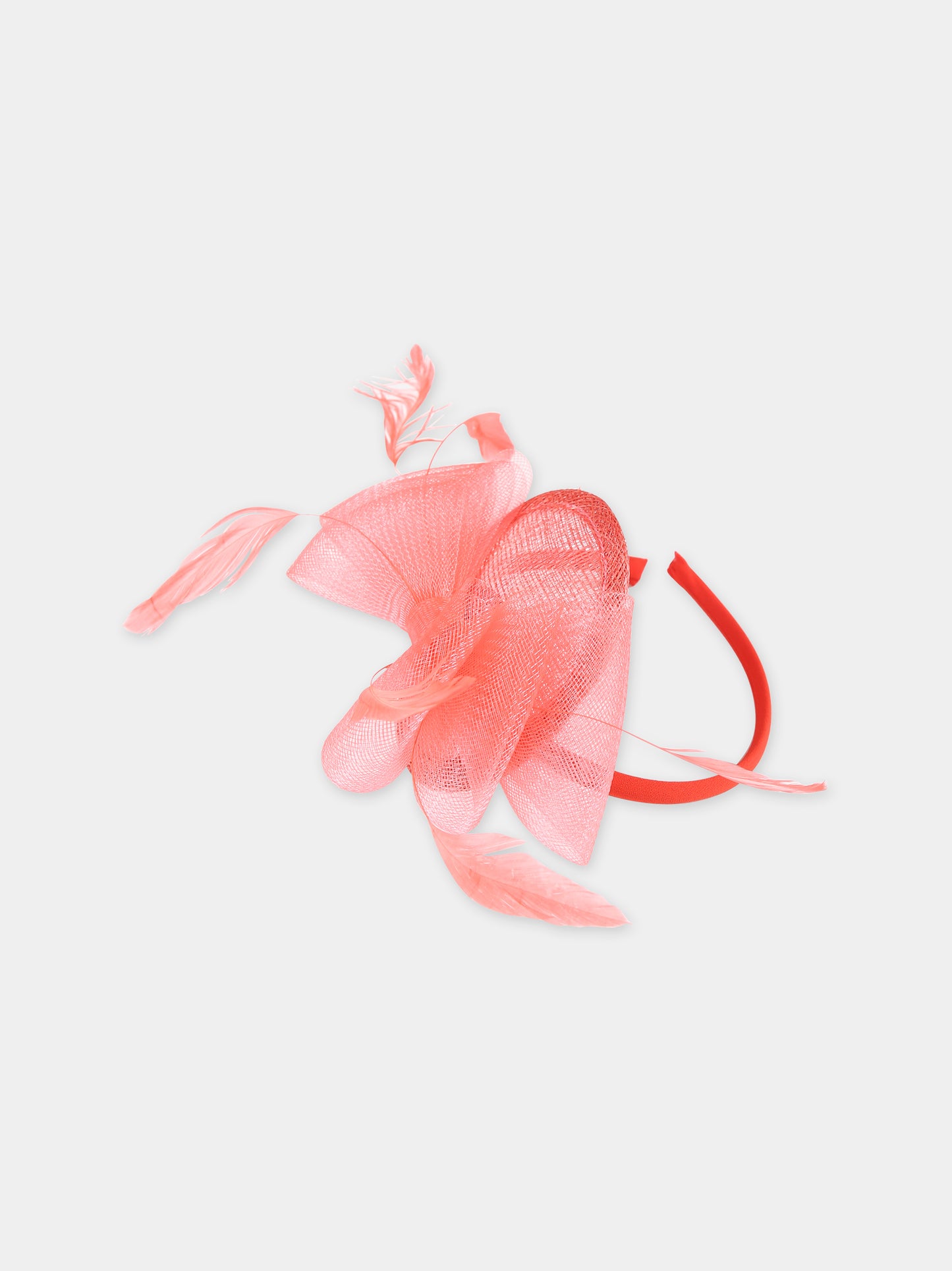 Cerchietto rosa per bambina con piume,Eirene,FW2324H29