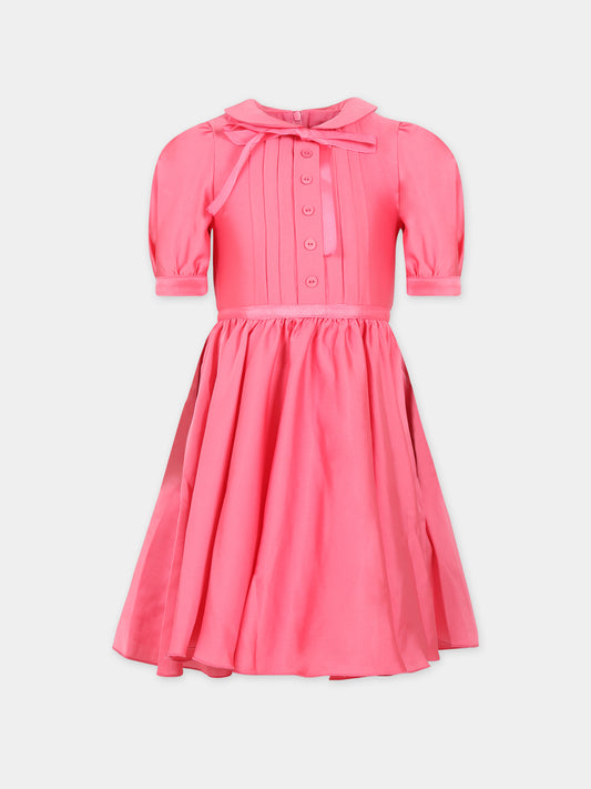Vestito fucsia per bambina con fiocco,Eirene,FW2324106