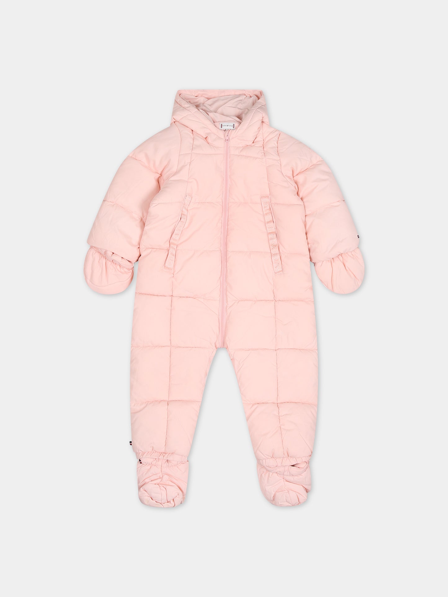 Piumino rosa per neoanta con iconica bandierina,Tommy Hilfiger Junior,23WMTHKN0KN01725J TJS